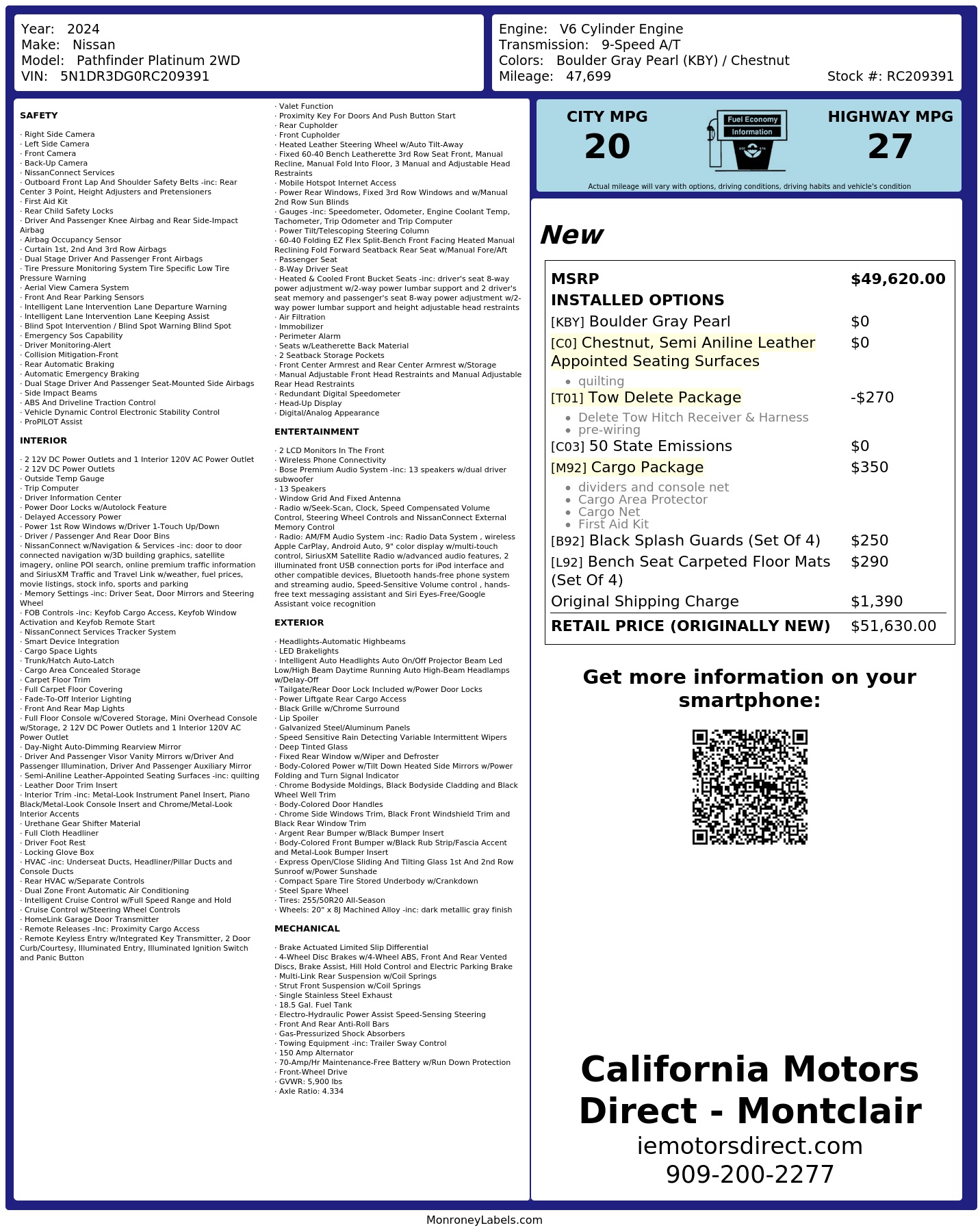 Monroney Label
