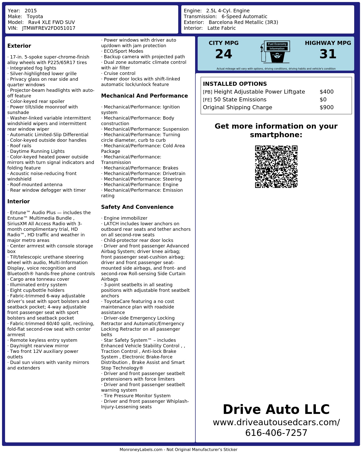 Monroney Label