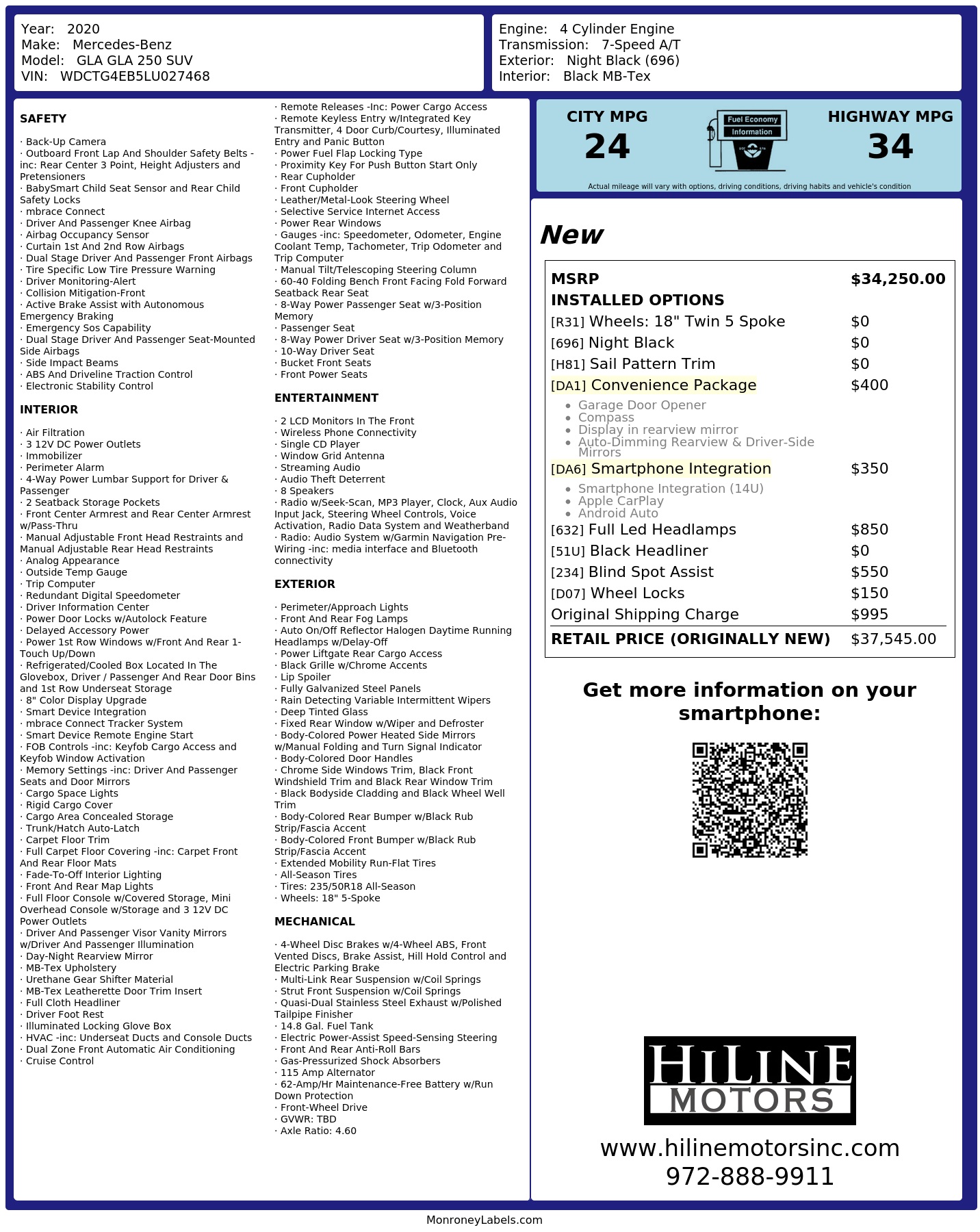 Monroney Label