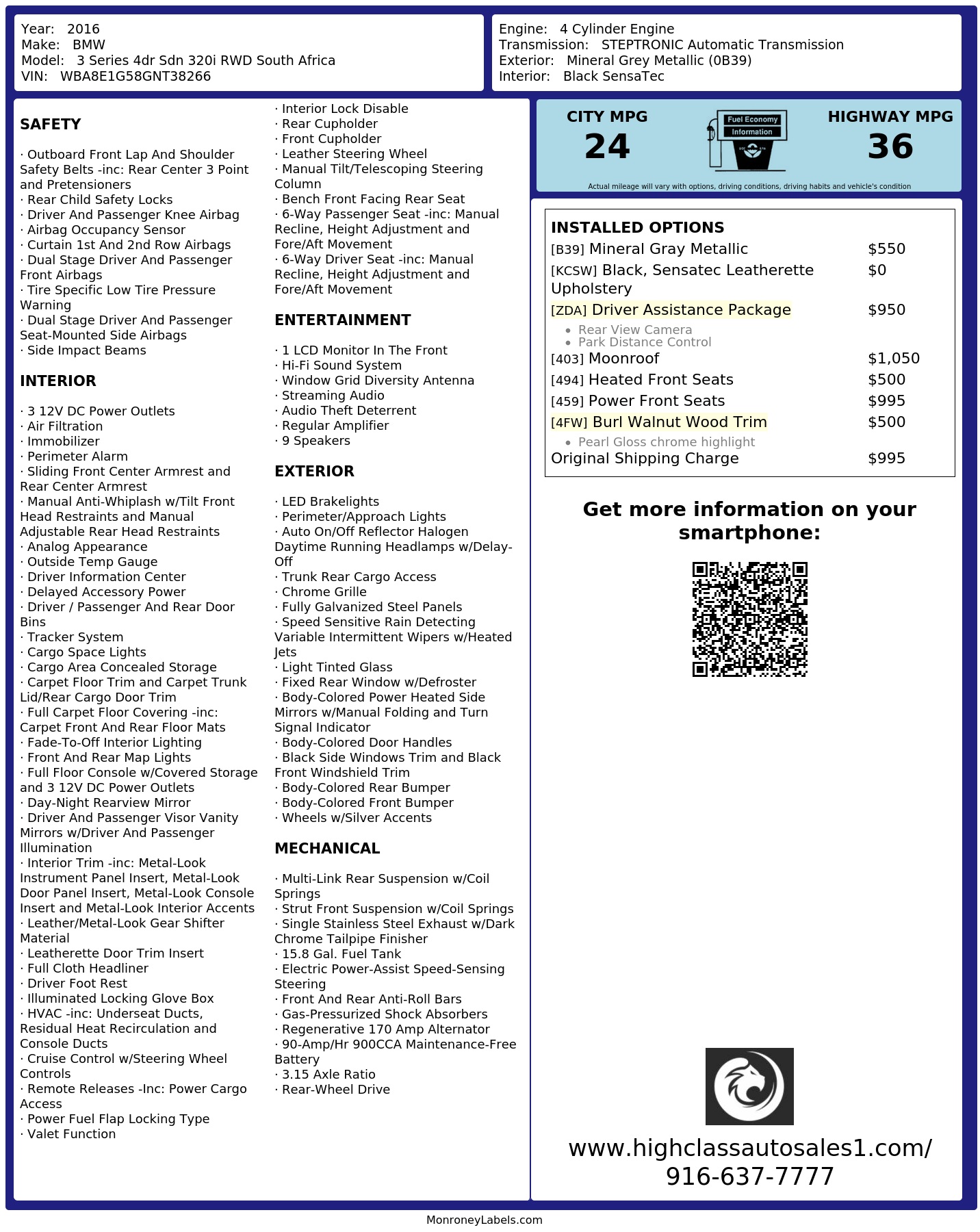 Monroney Label