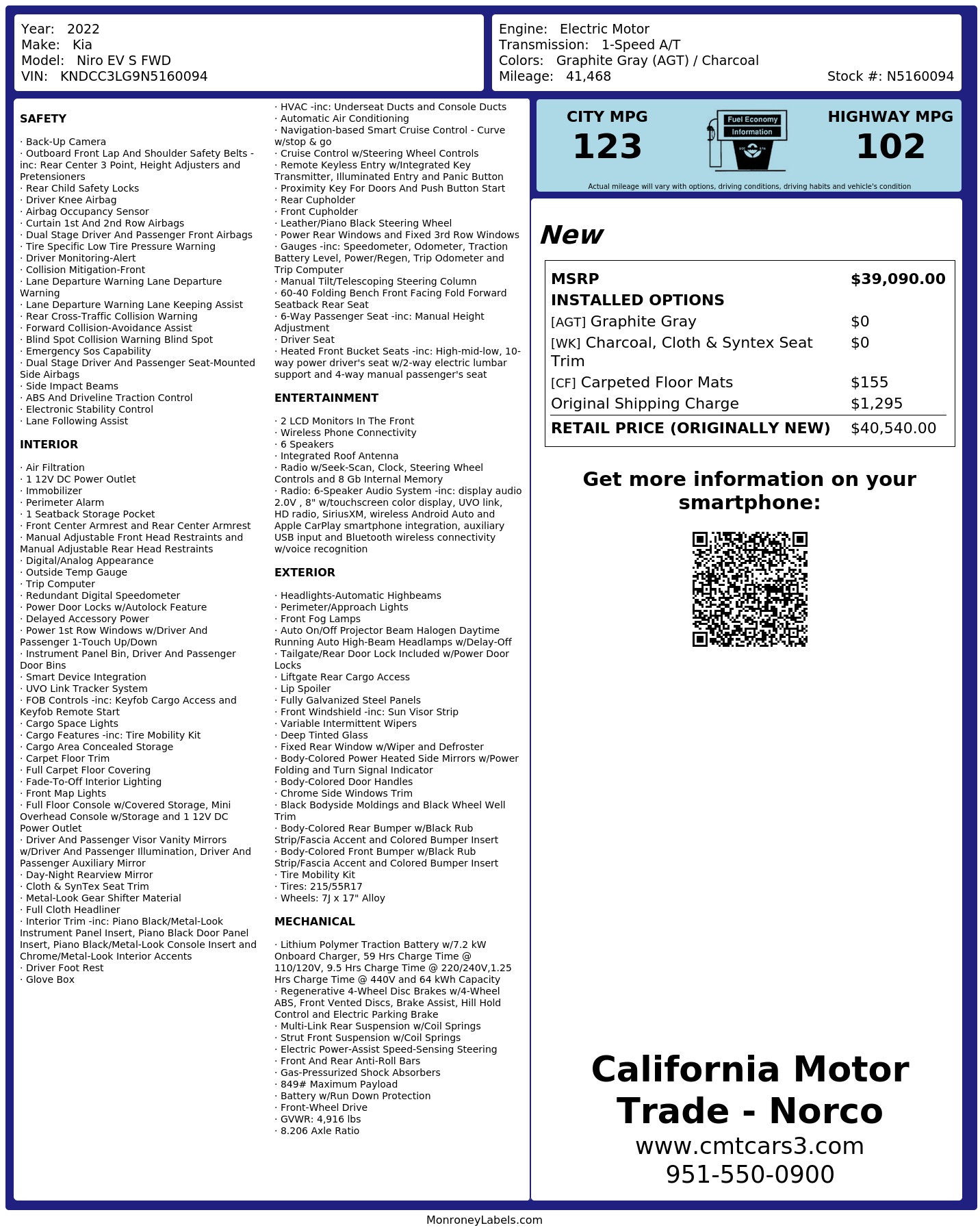 Monroney Label