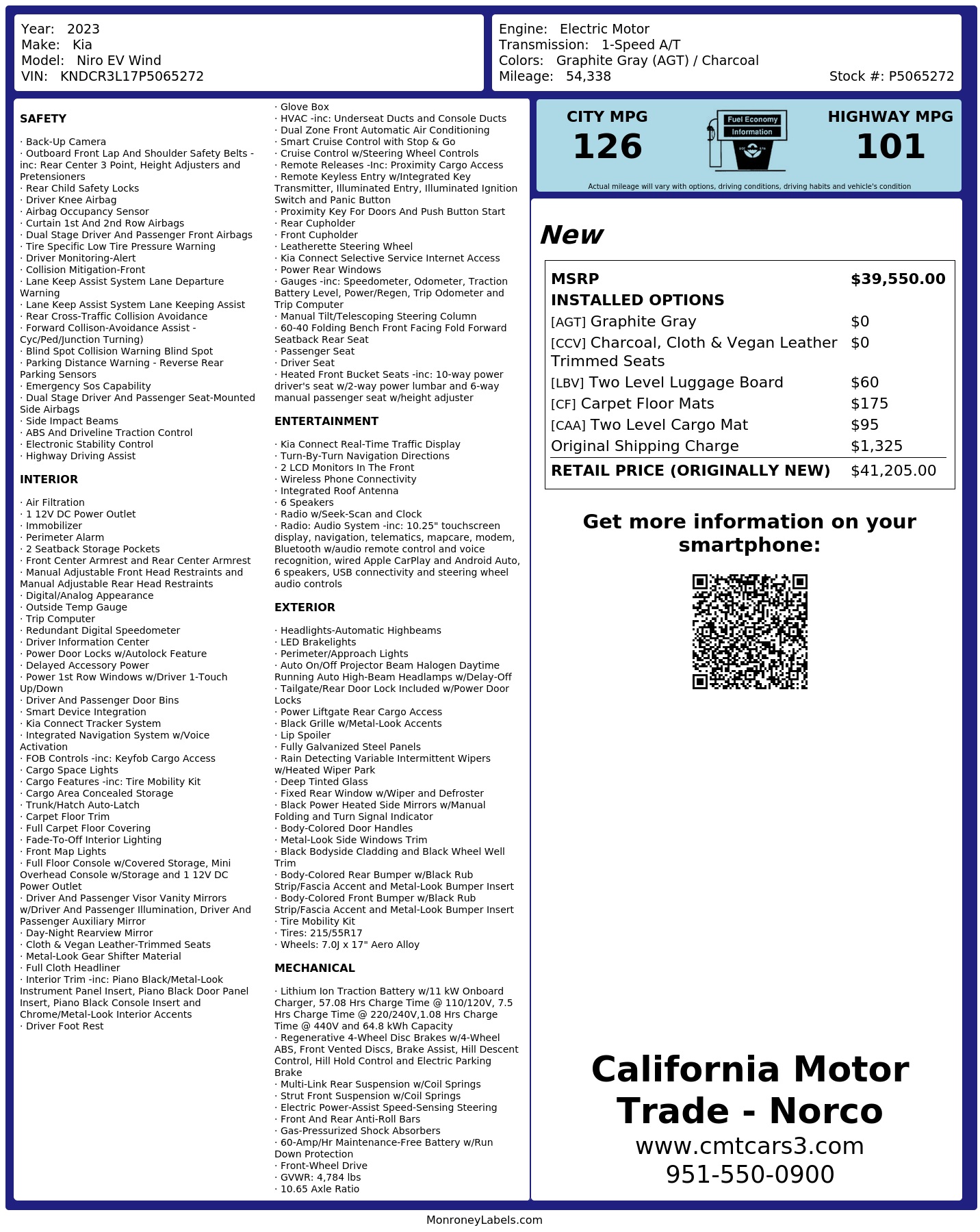Monroney Label
