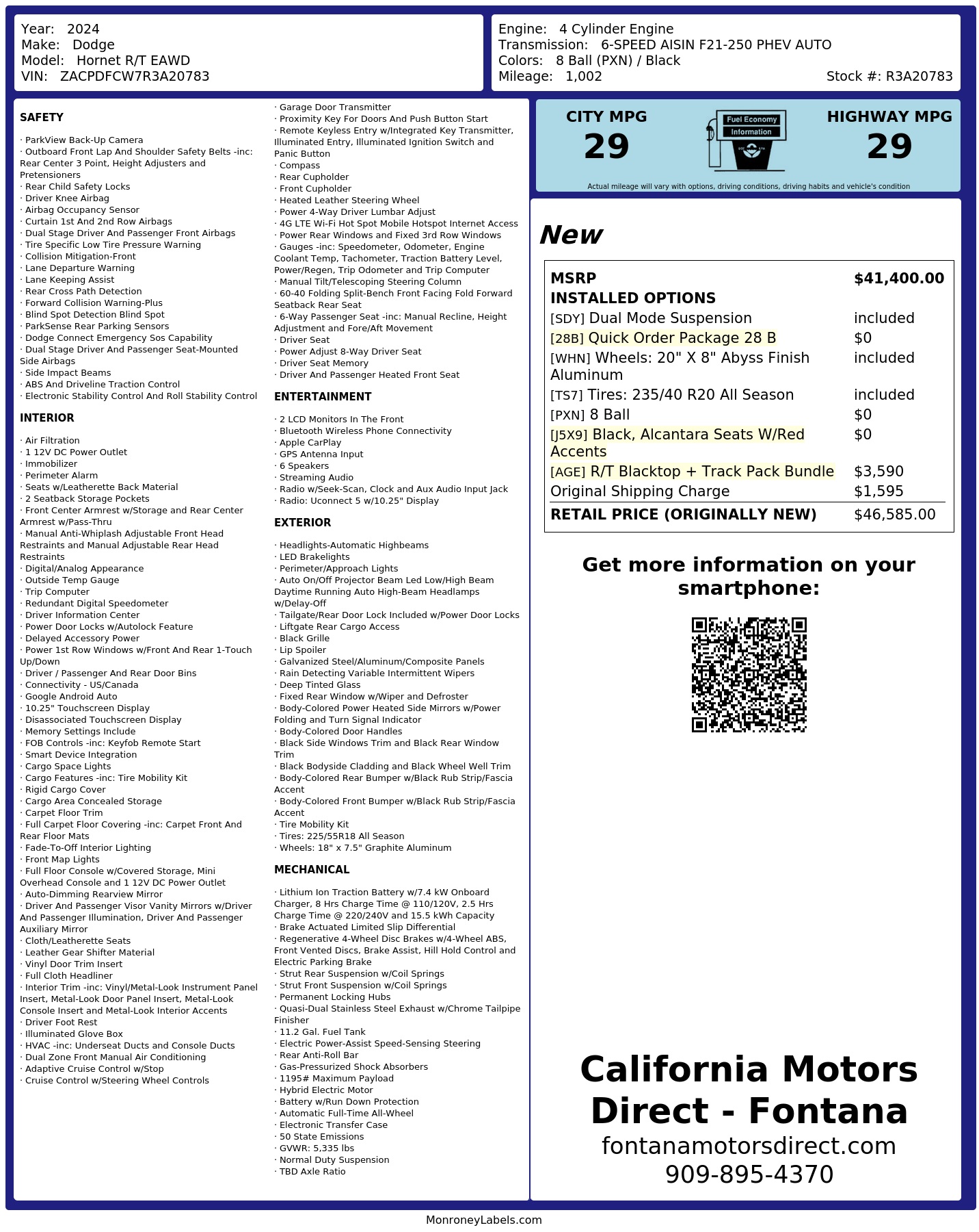 Monroney Label