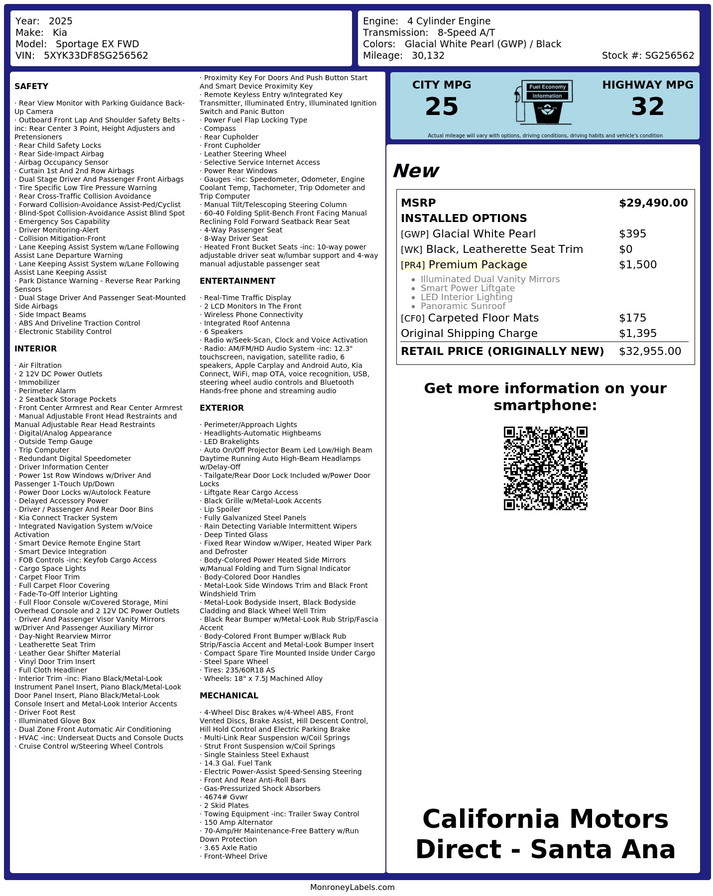 Monroney Label