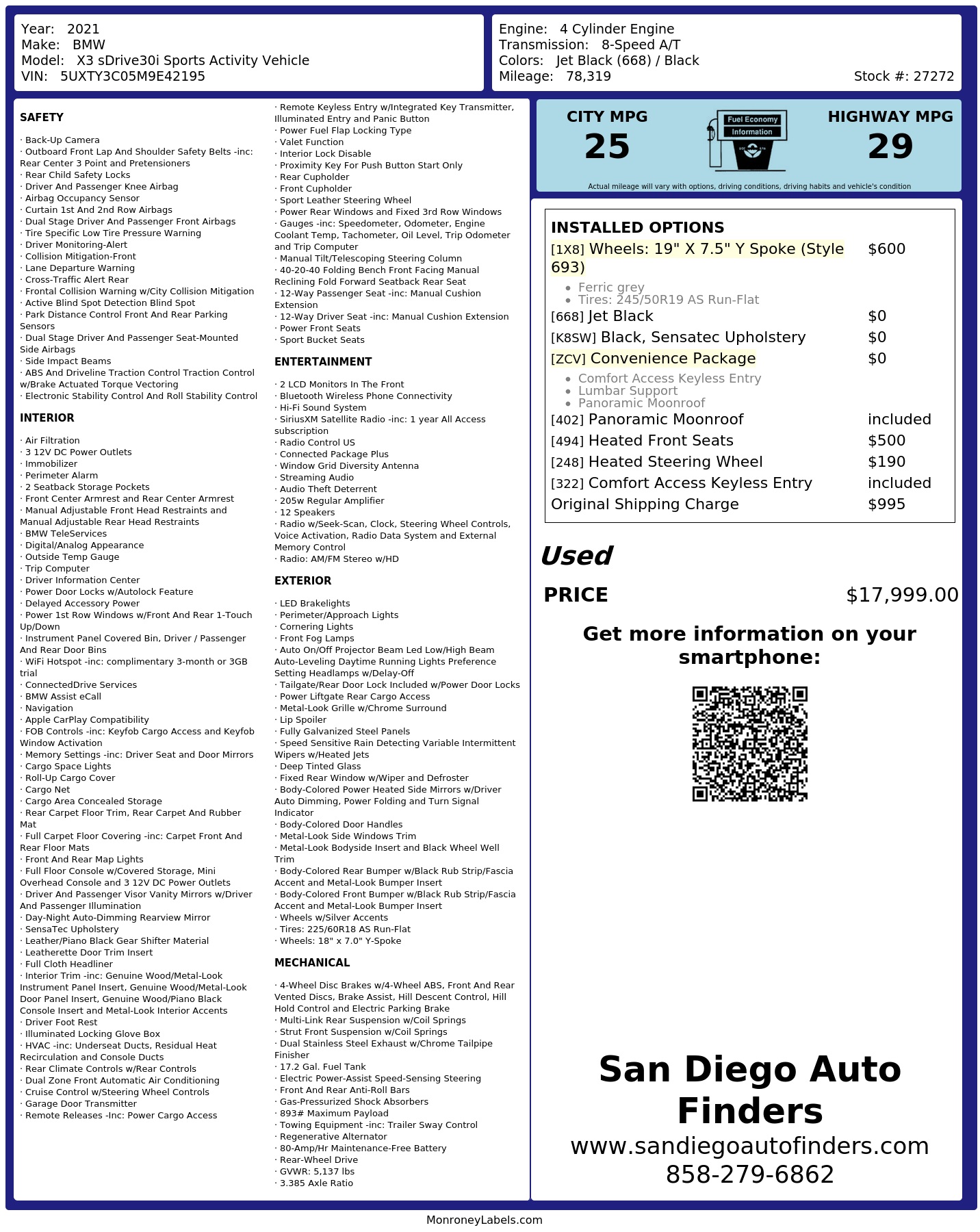 Monroney Label
