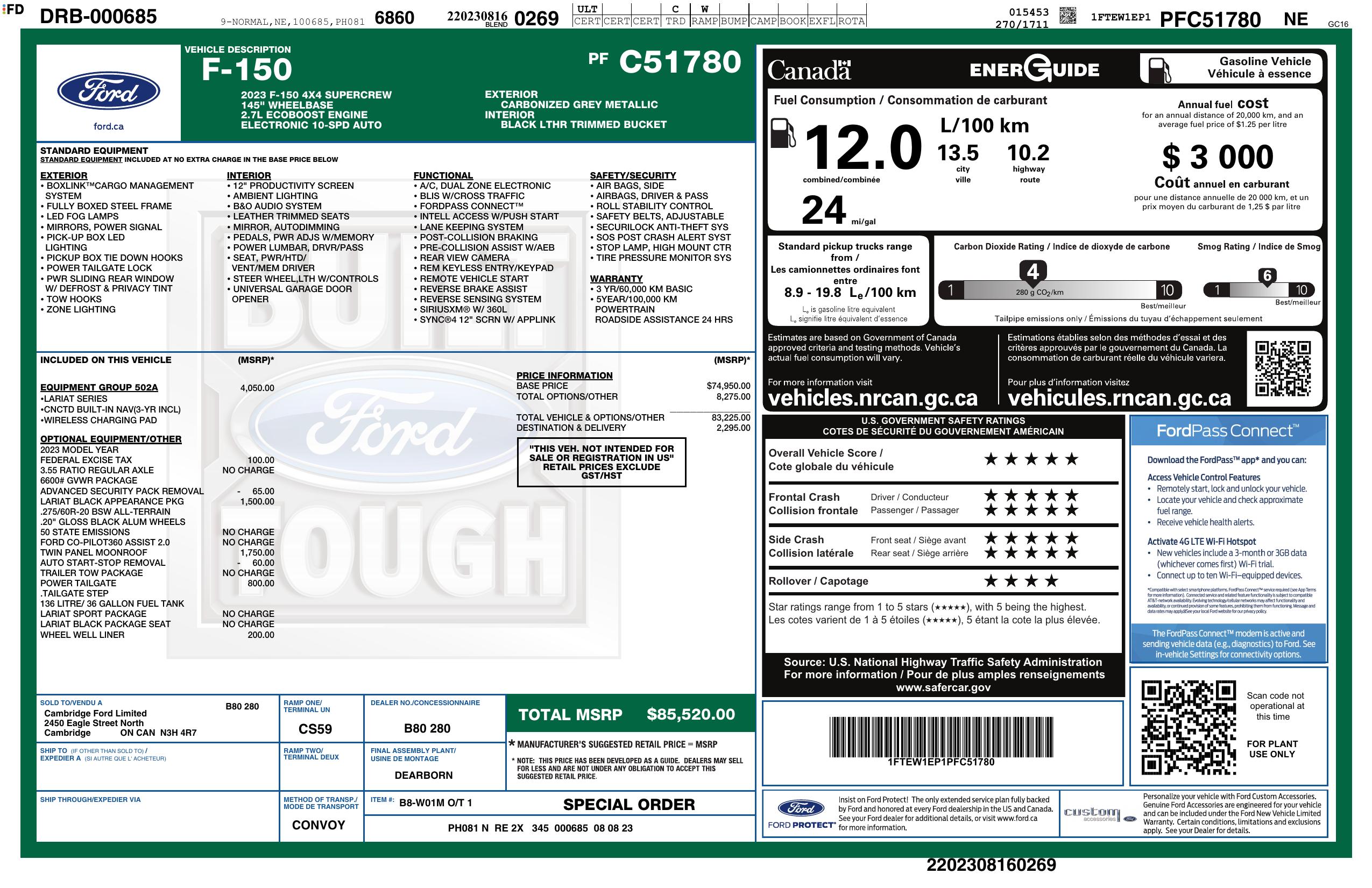 Monroney Label