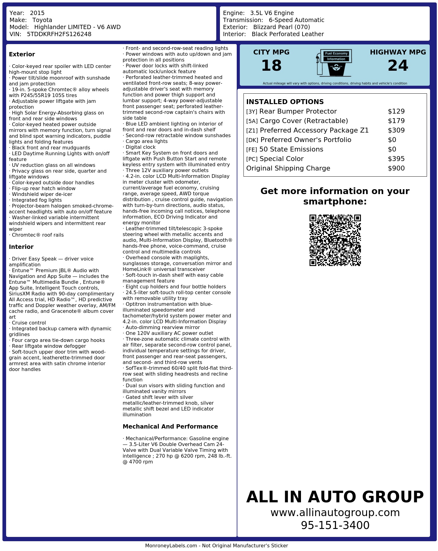 Monroney Label