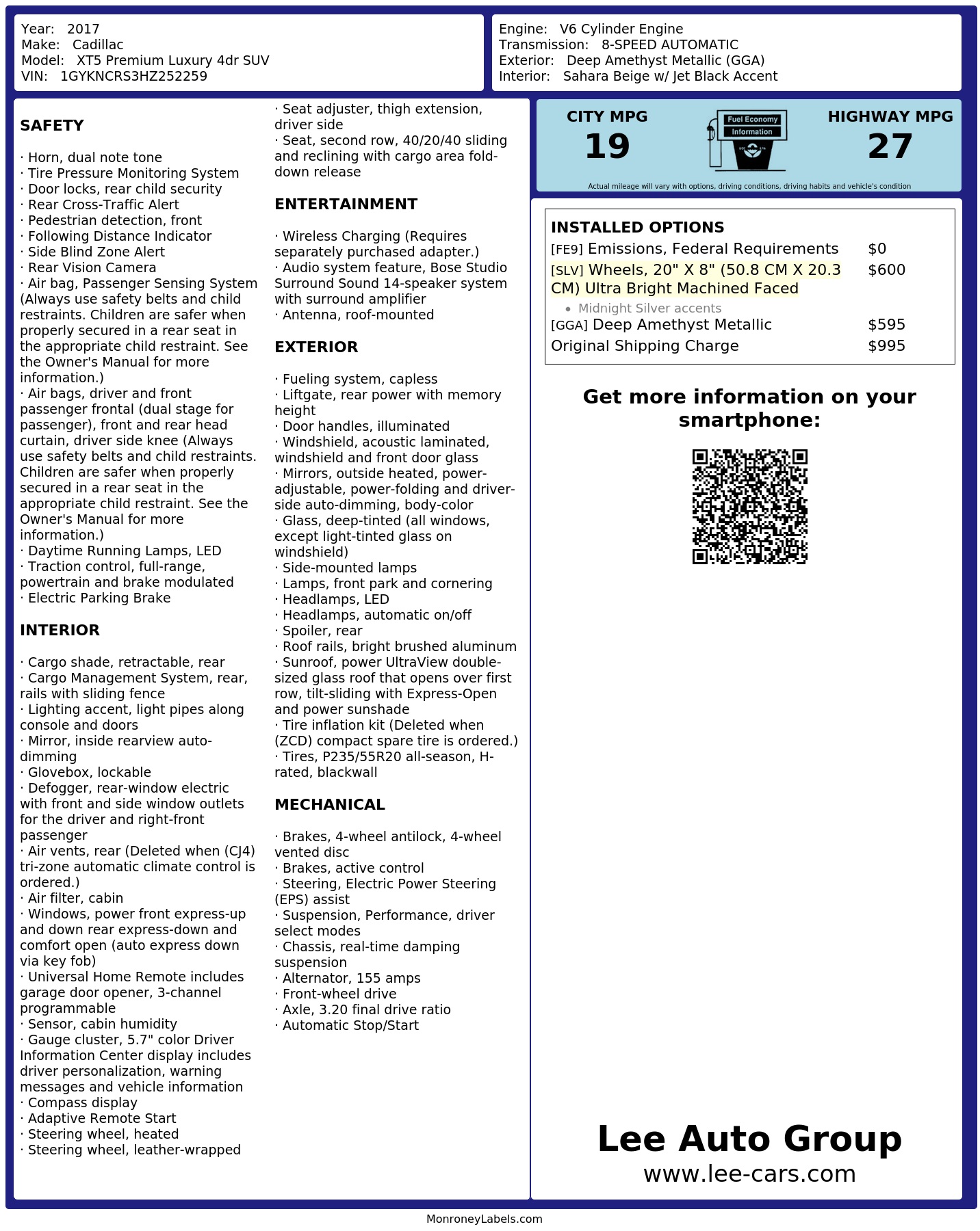 Monroney Label