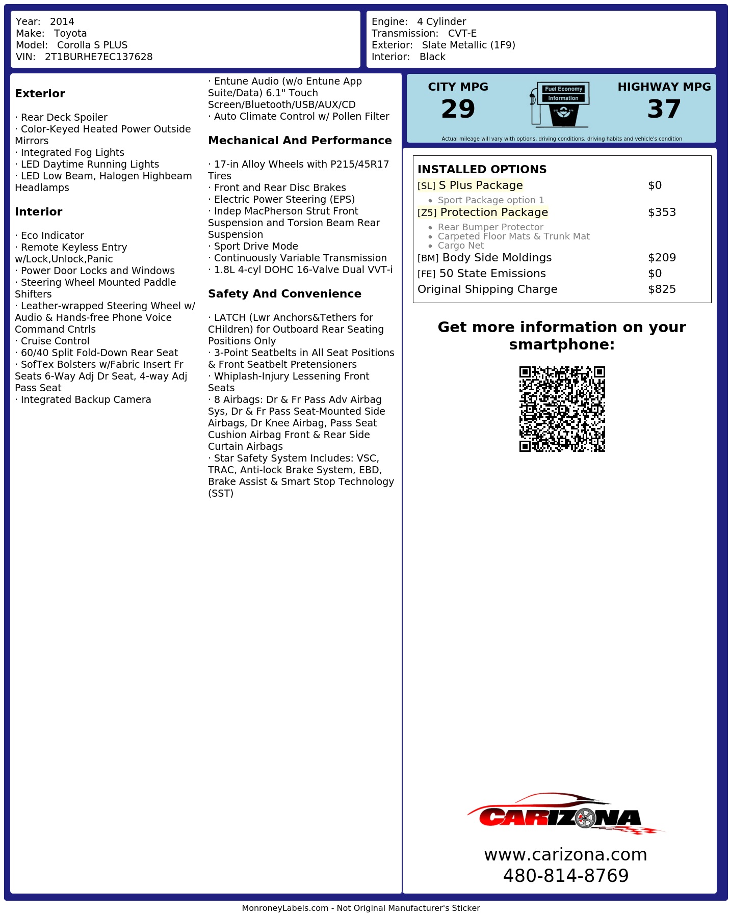 Monroney Label