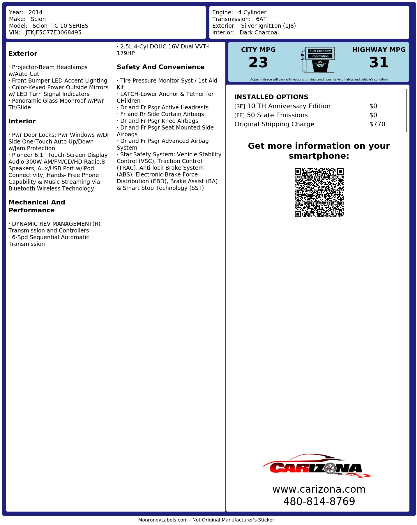 Monroney Label