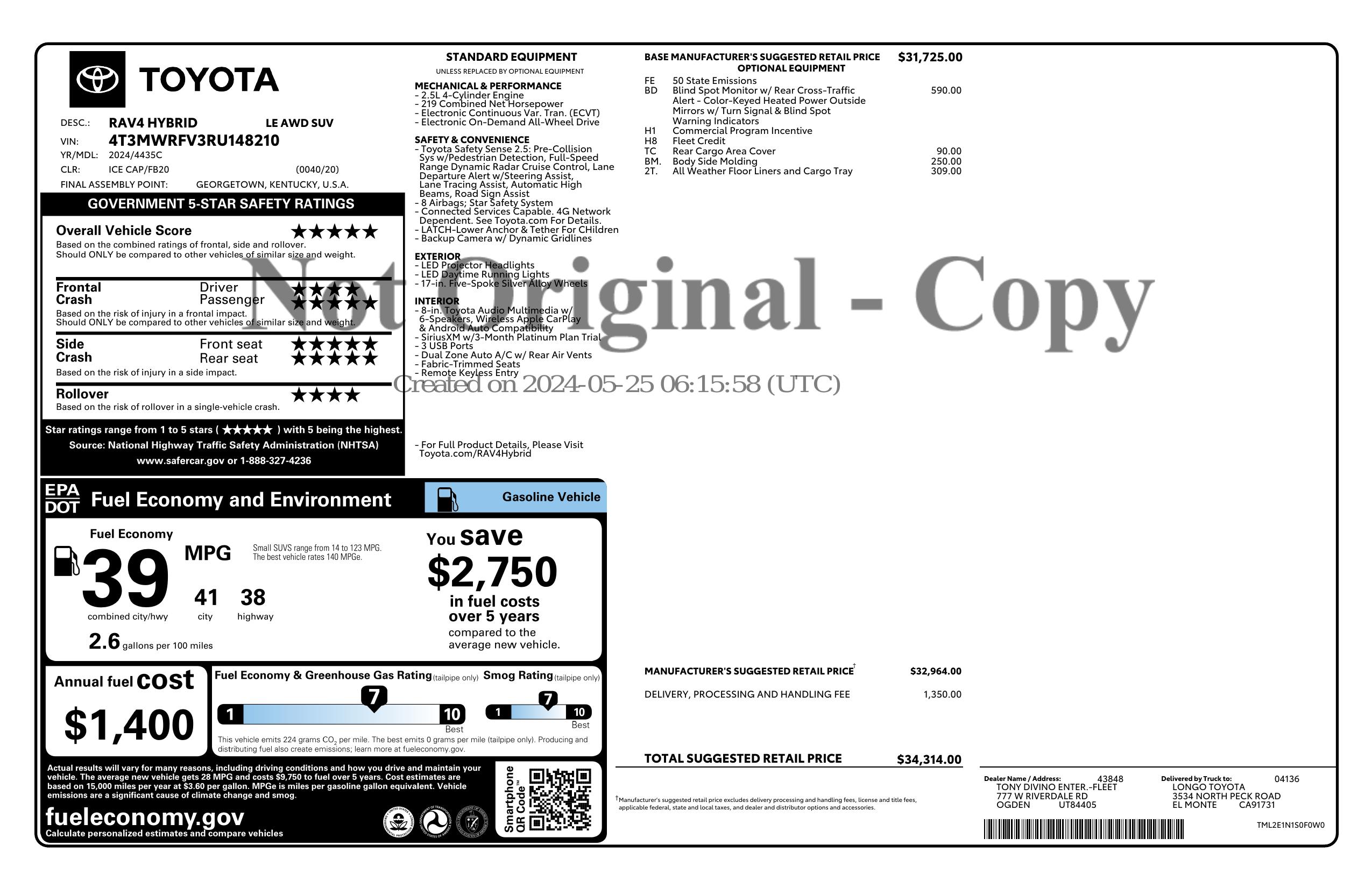 Monroney Label