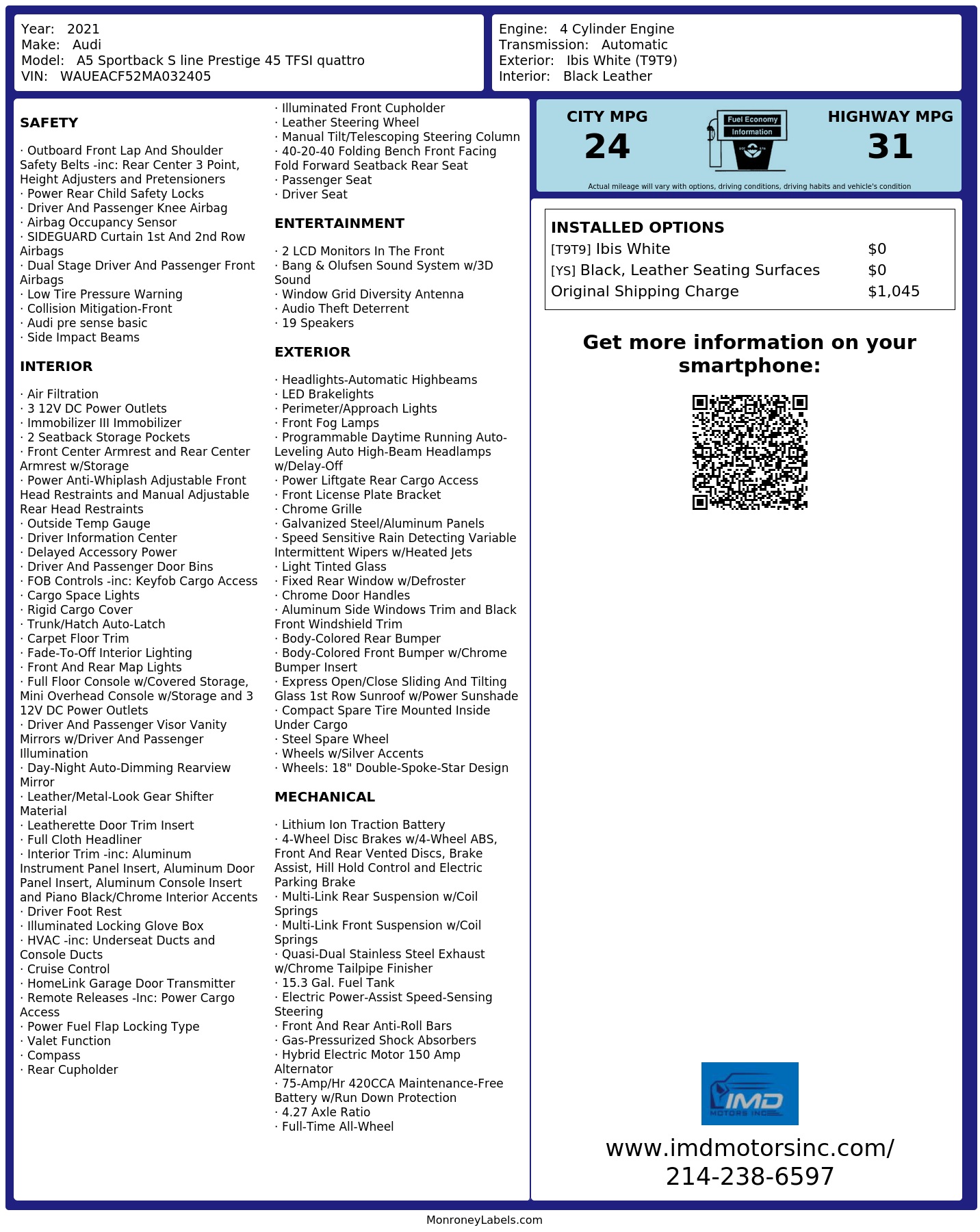Monroney Label