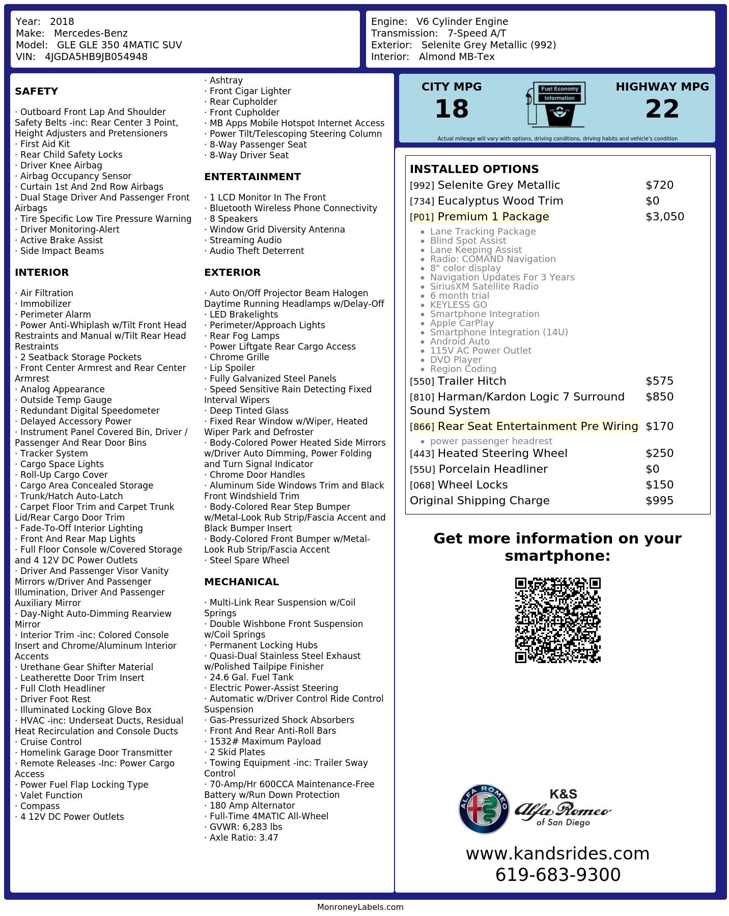Monroney Label