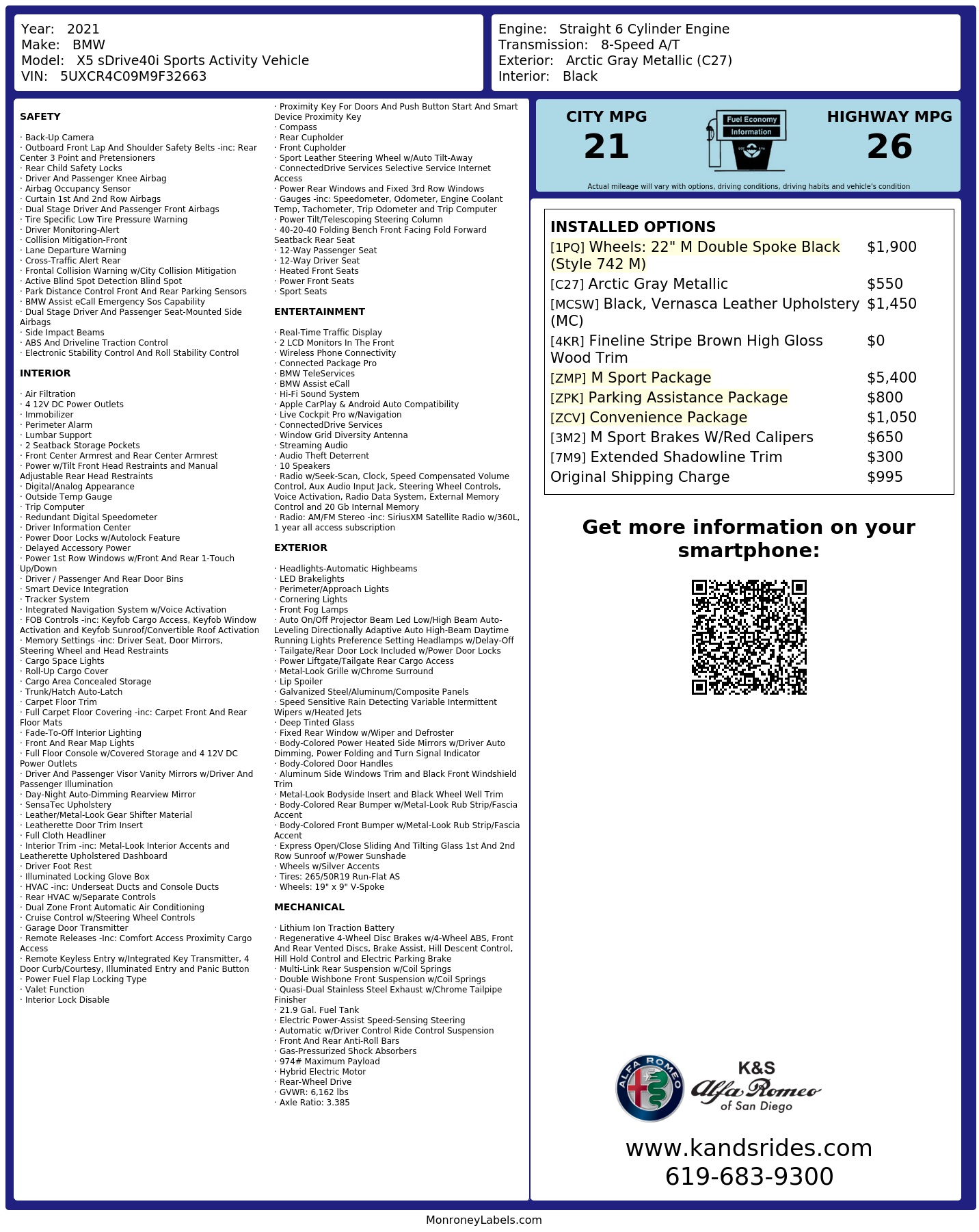 Monroney Label