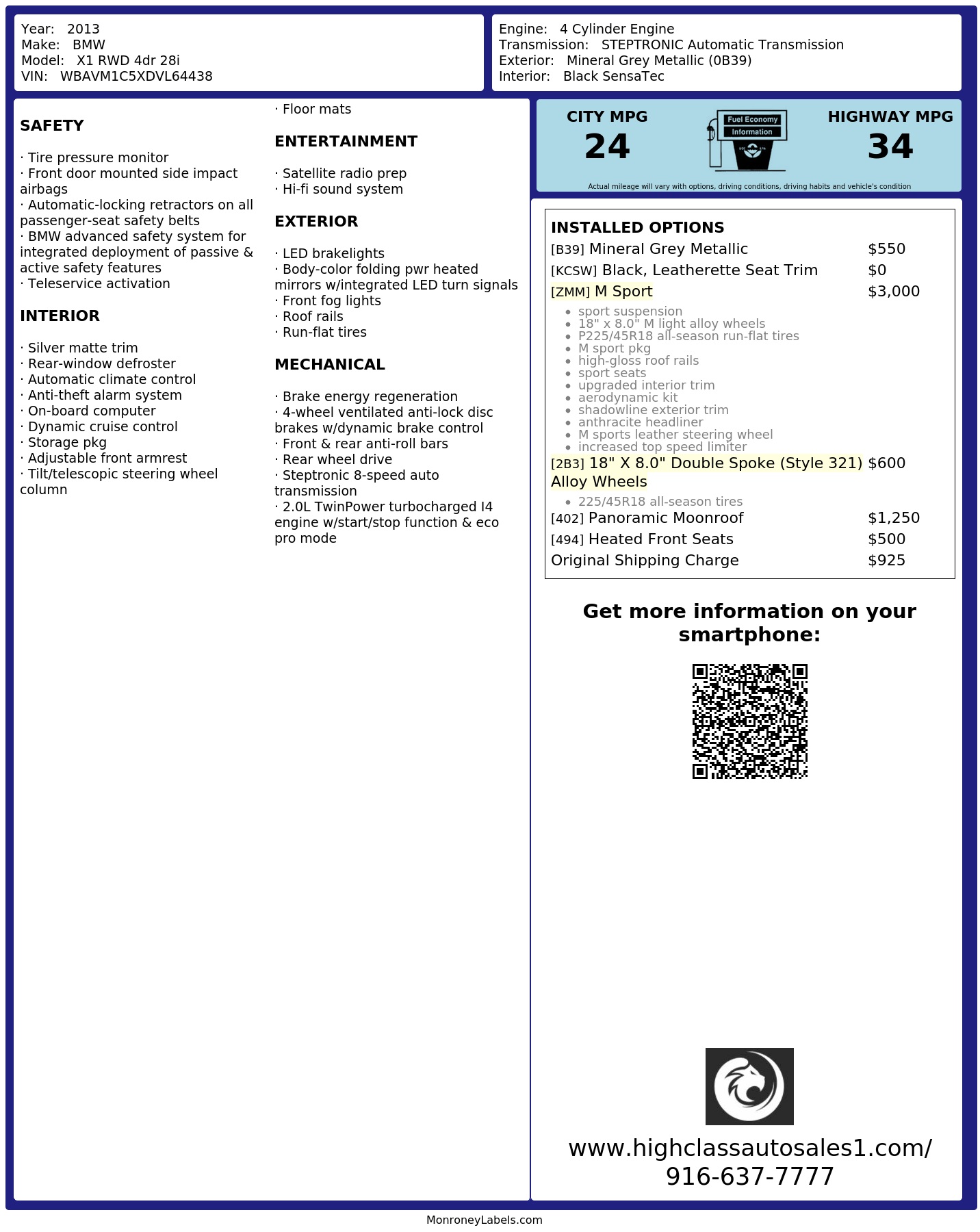 Monroney Label