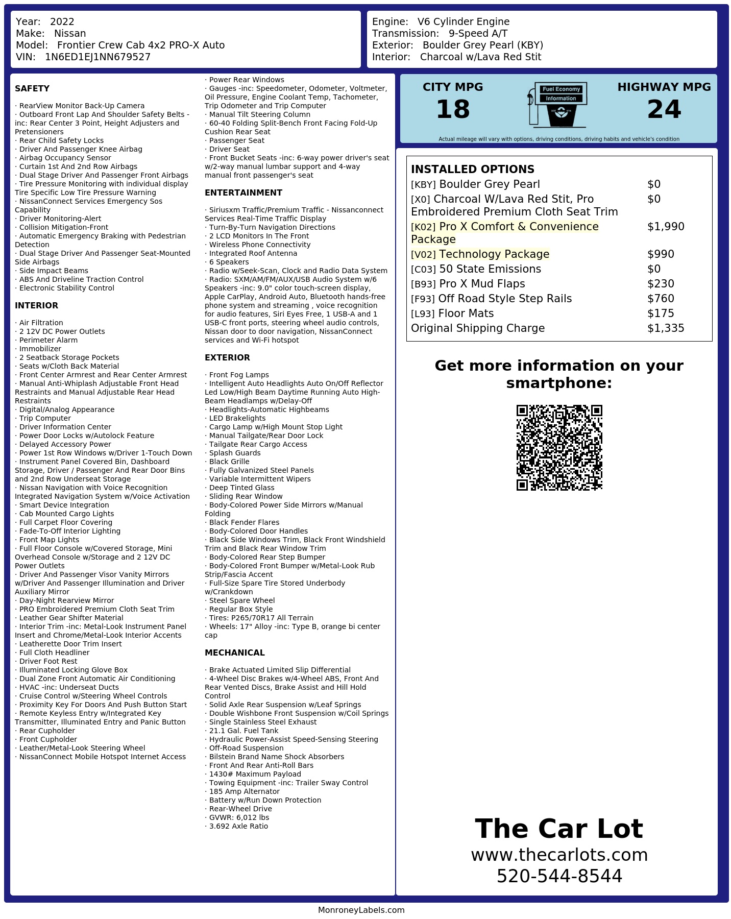 Monroney Label