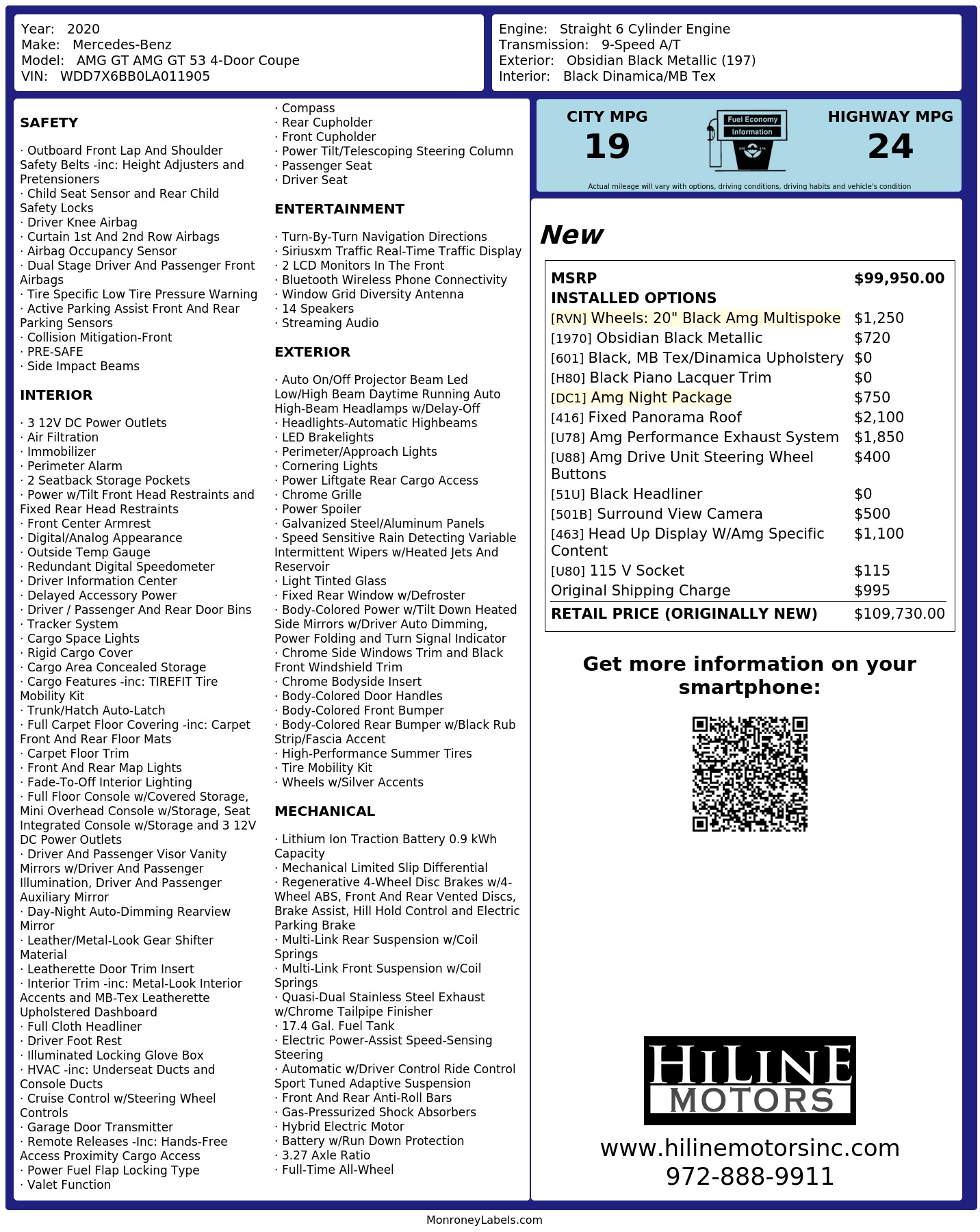 Monroney Label