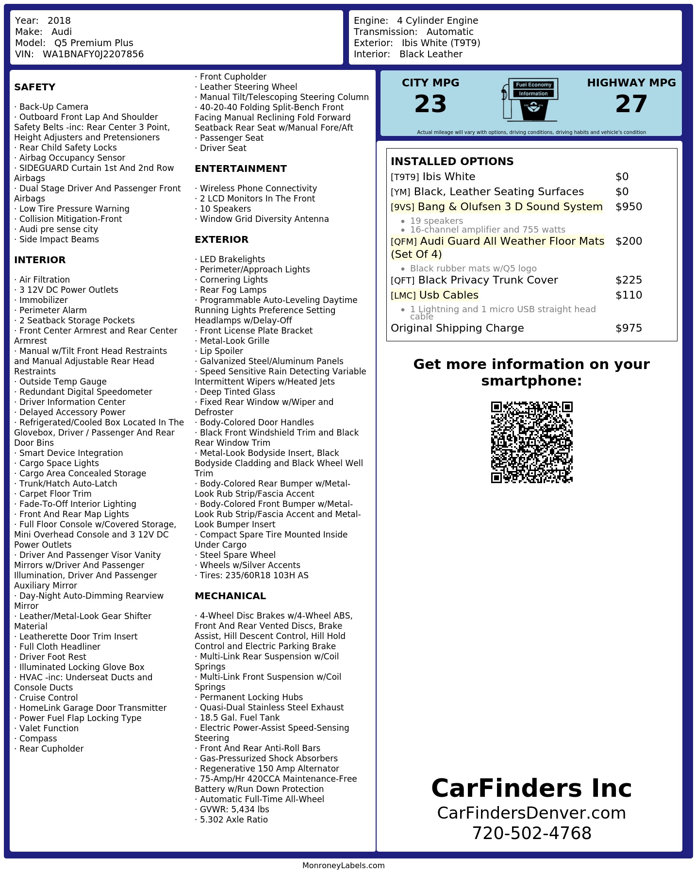 Monroney Label