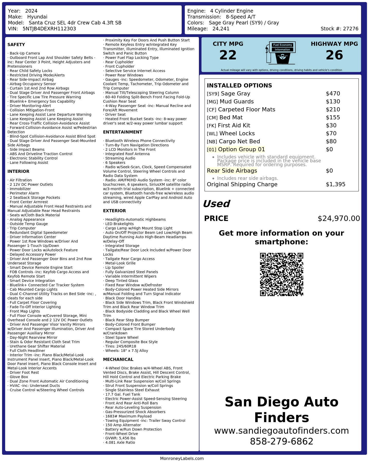 Monroney Label