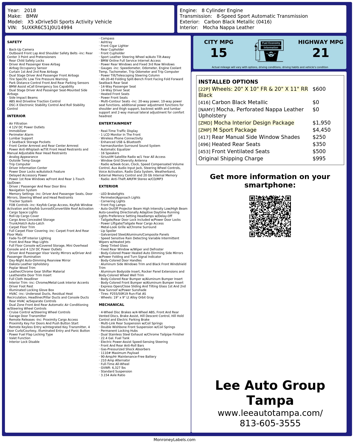 Monroney Label