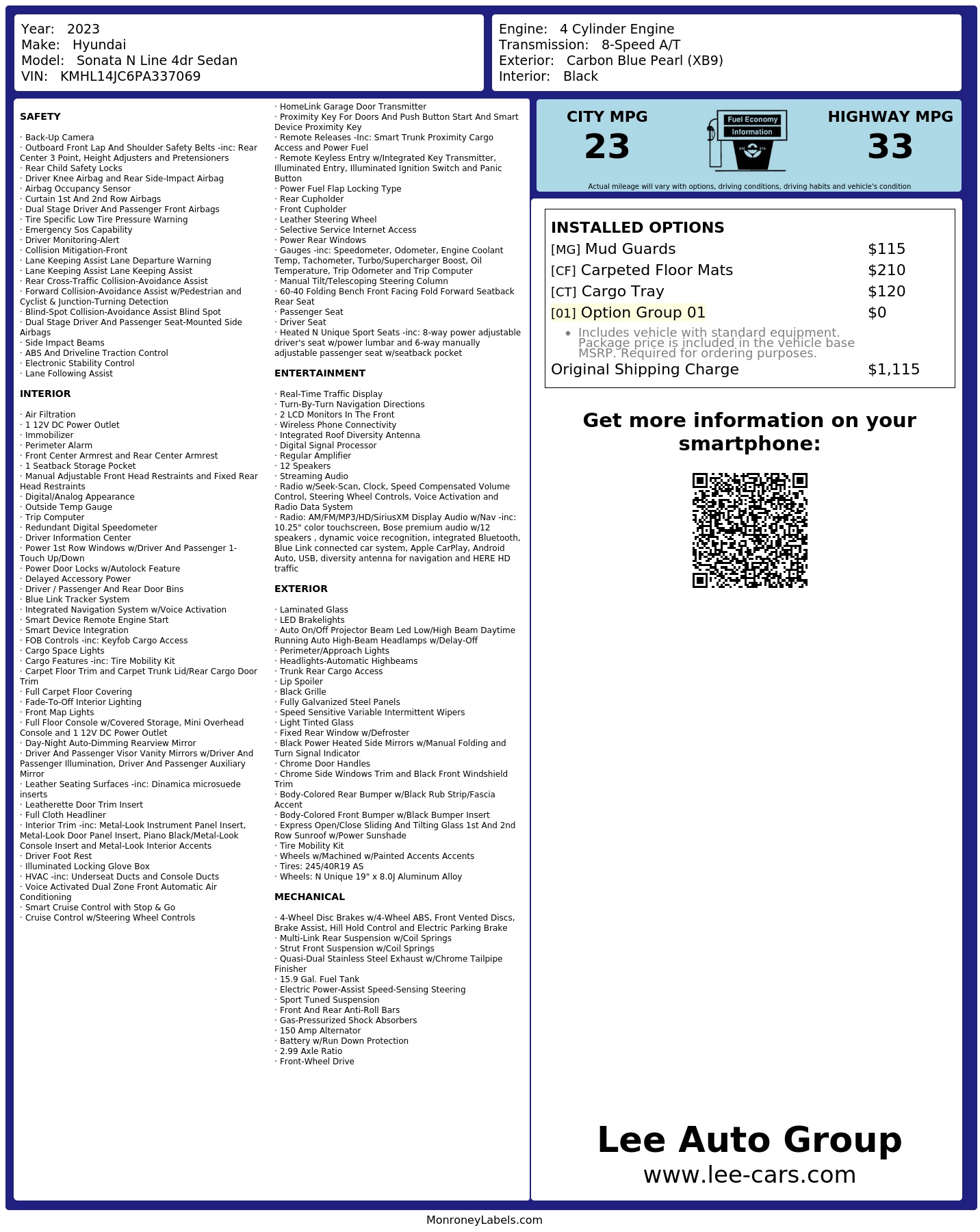 Monroney Label