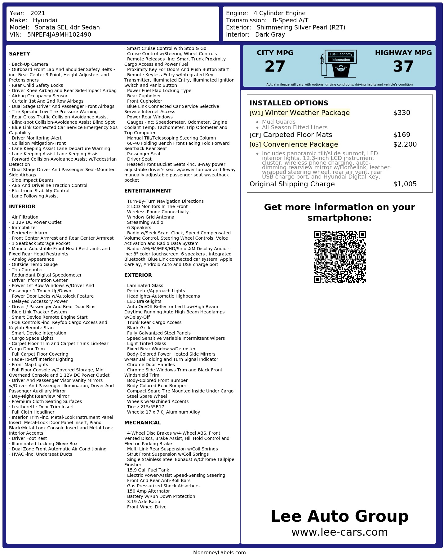 Monroney Label
