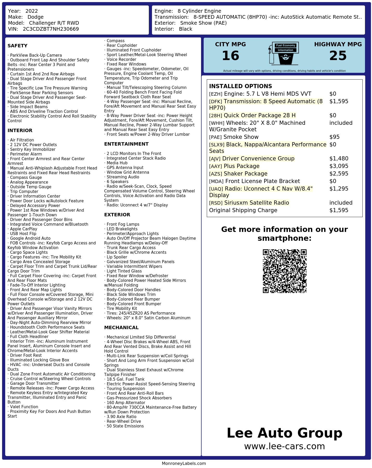 Monroney Label