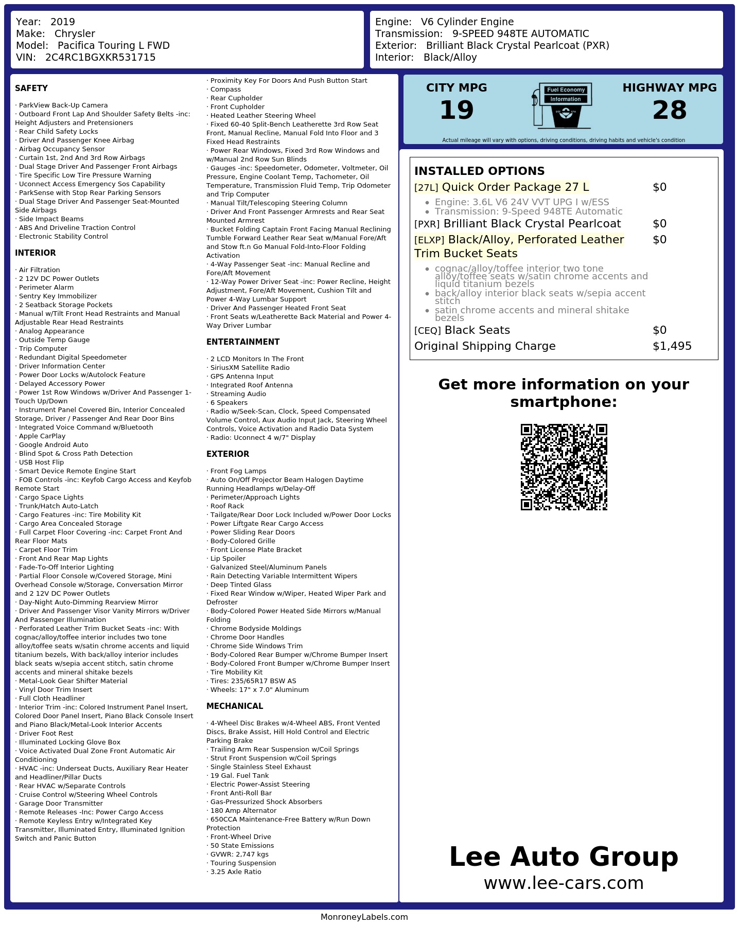 Monroney Label