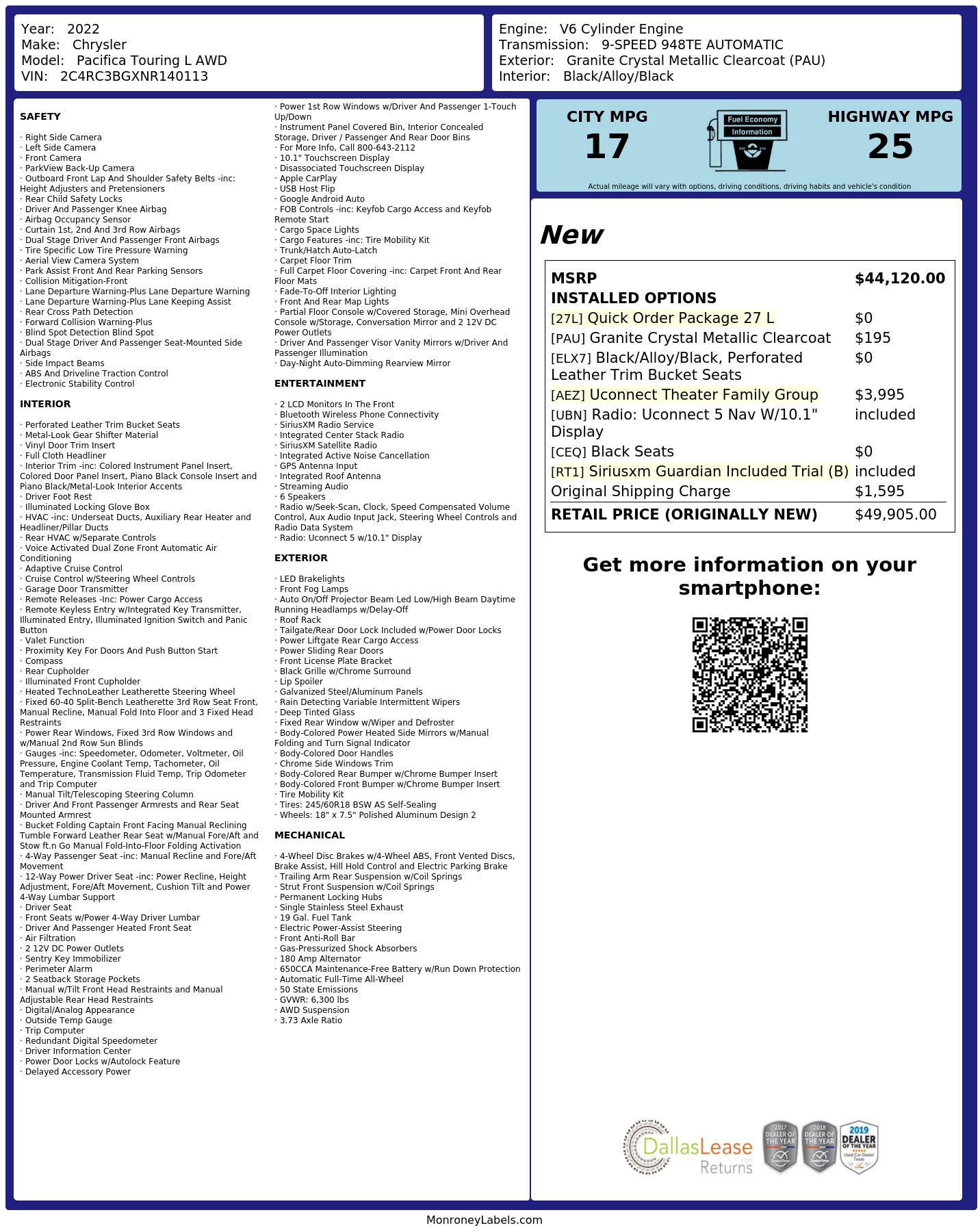 Monroney Label