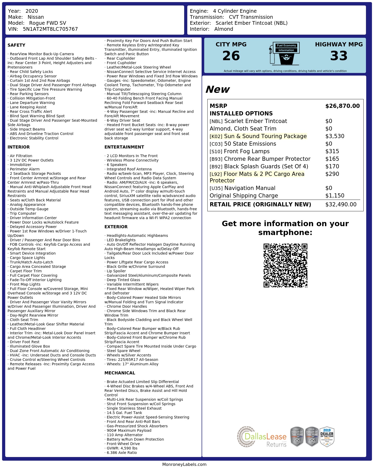 Monroney Label