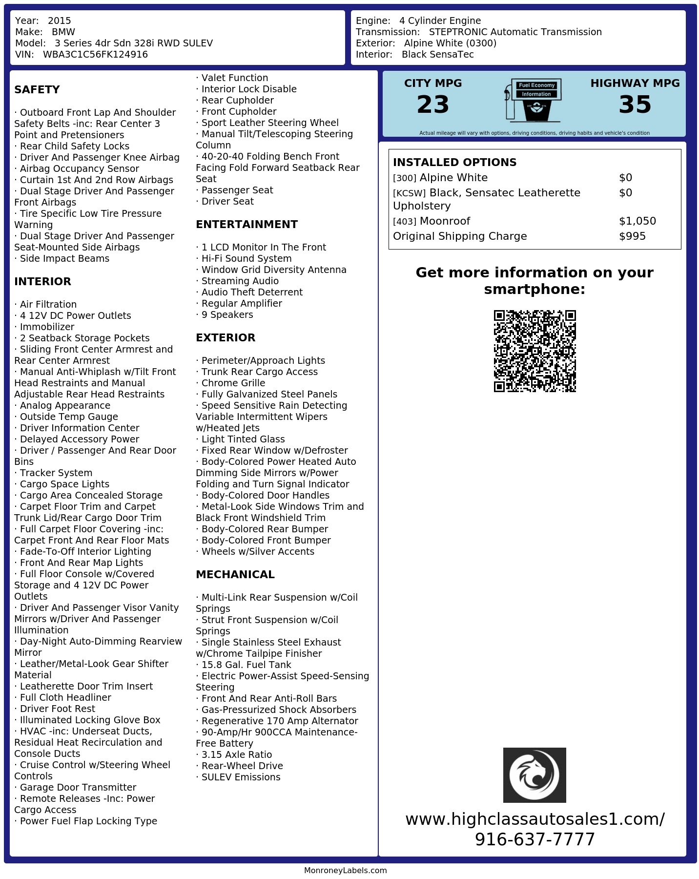 Monroney Label