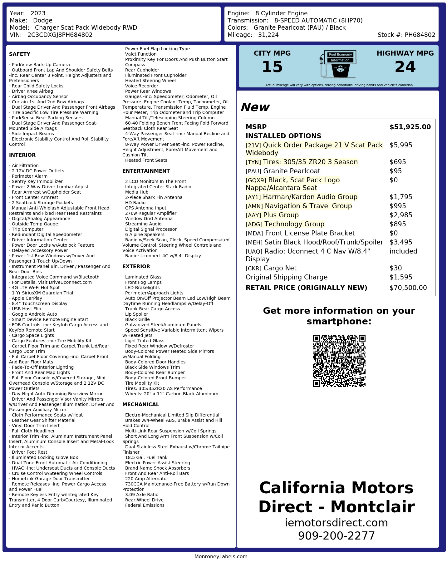 Monroney Label