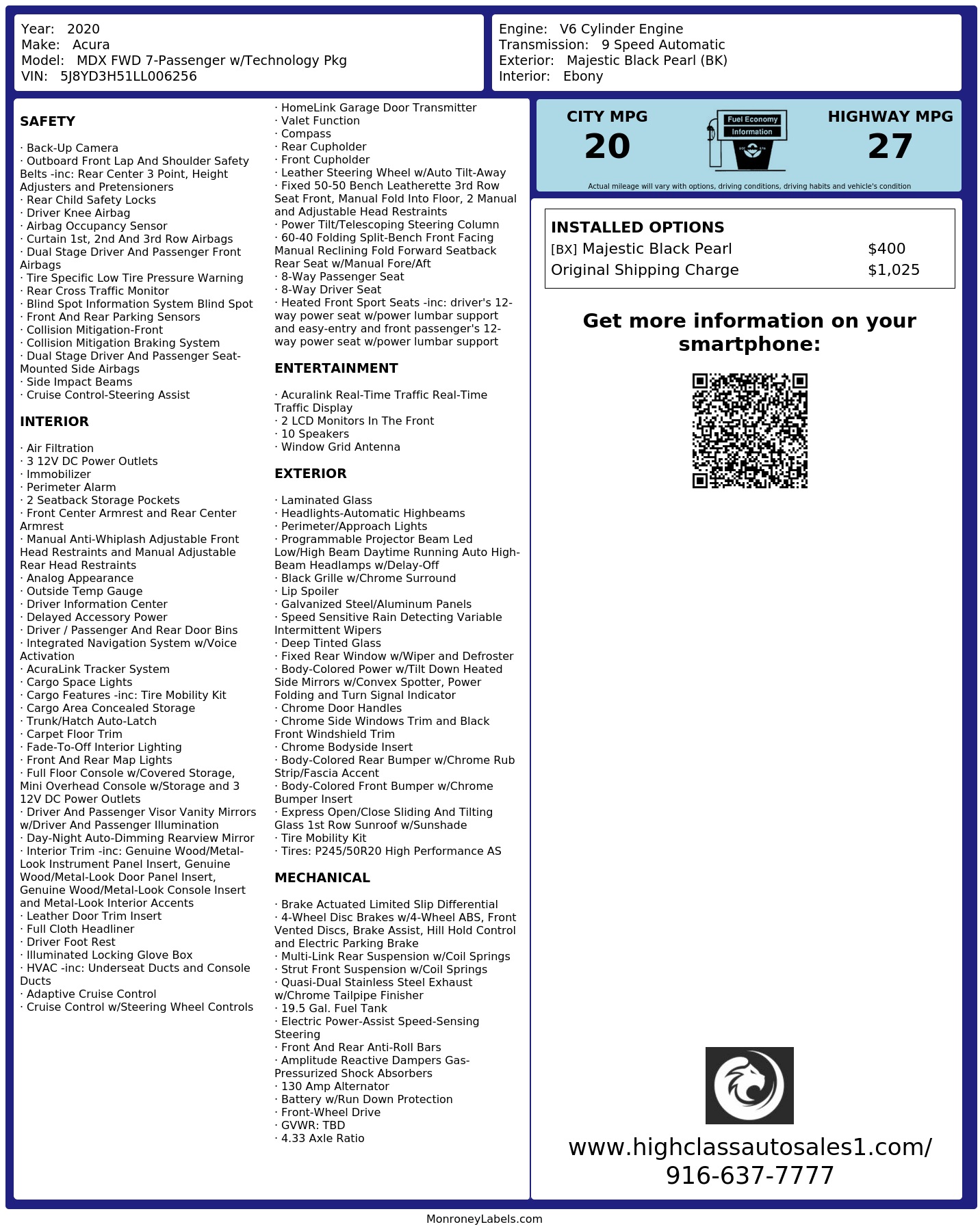 Monroney Label