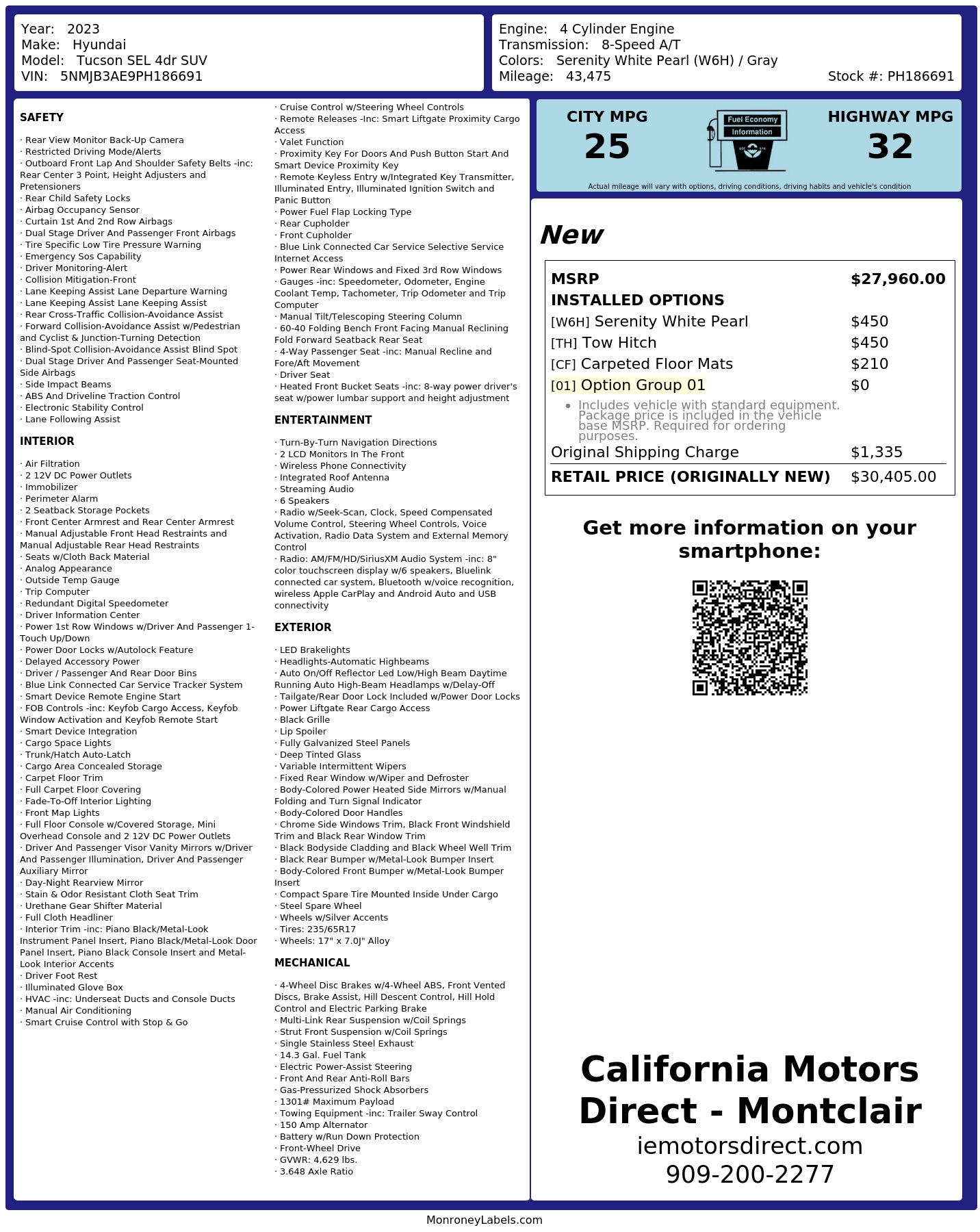 Monroney Label