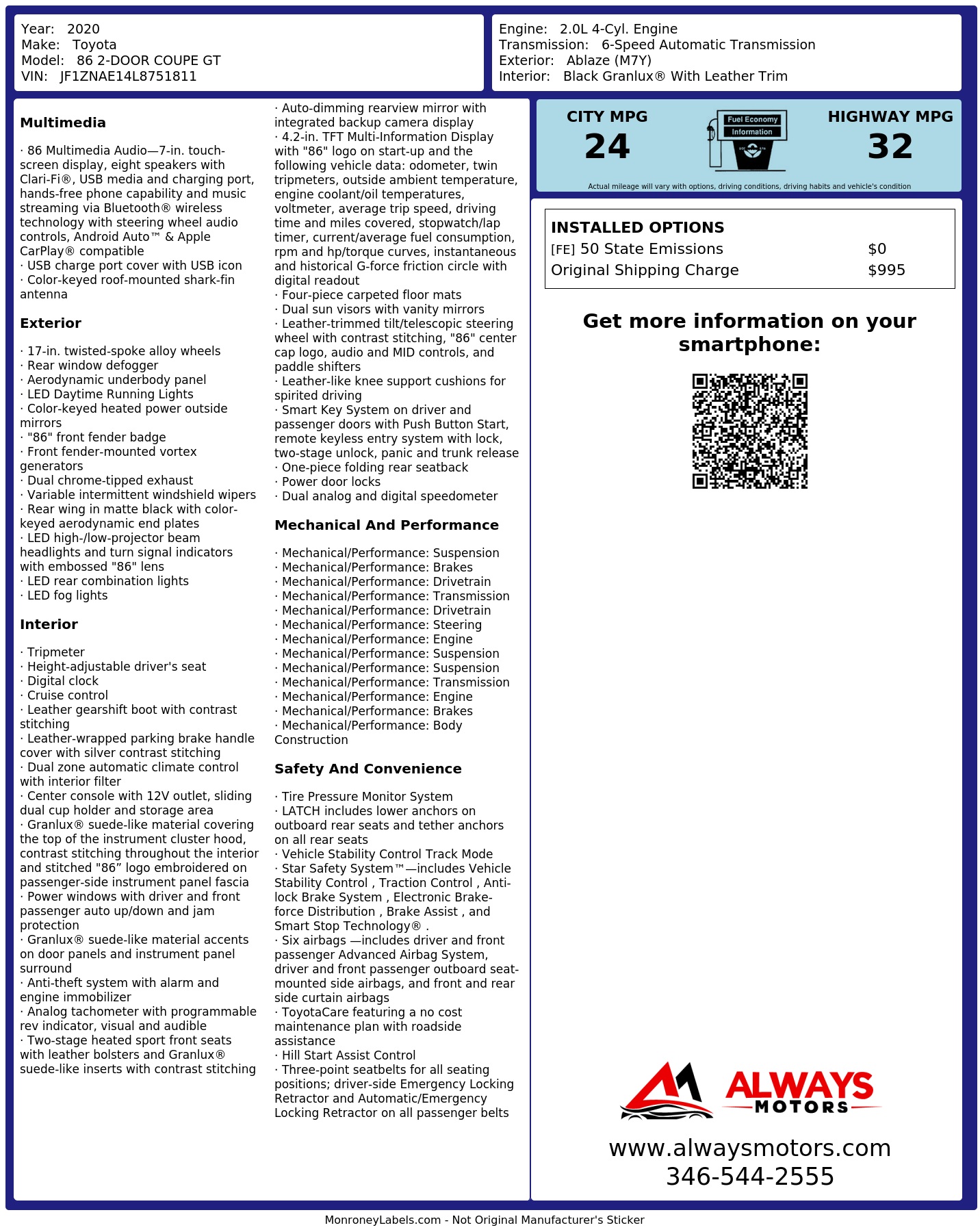 Monroney Label
