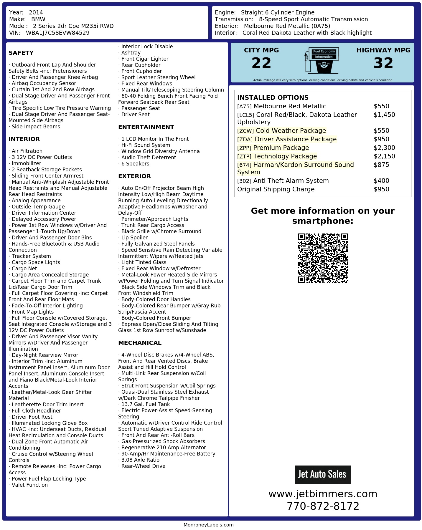Monroney Label
