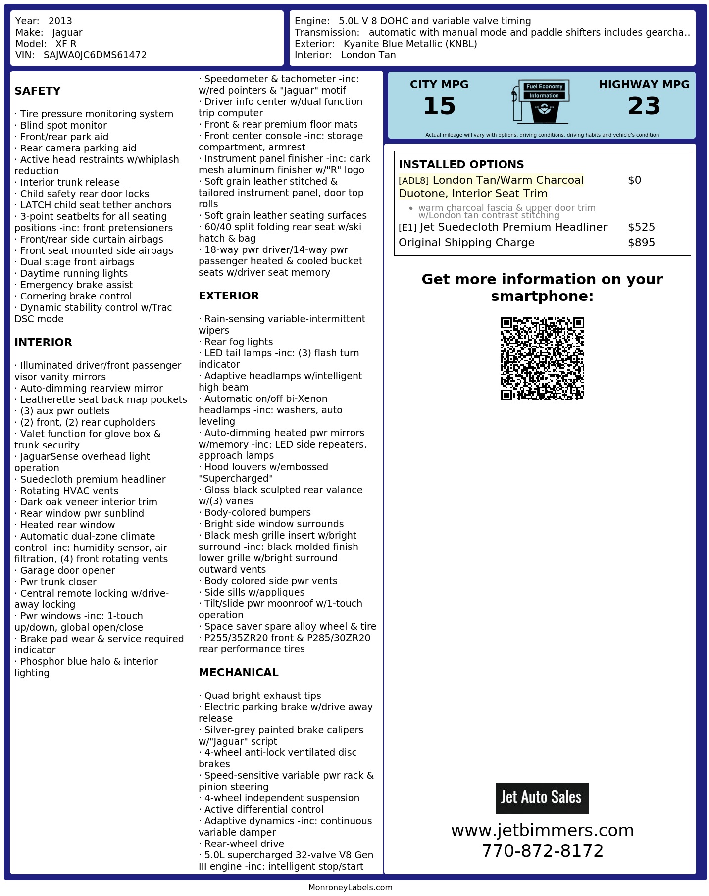 Monroney Label