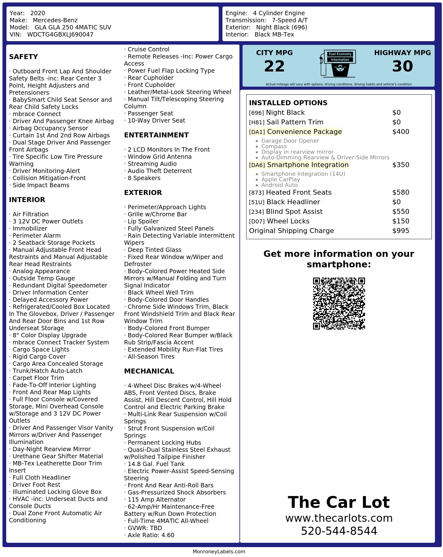 Monroney Label