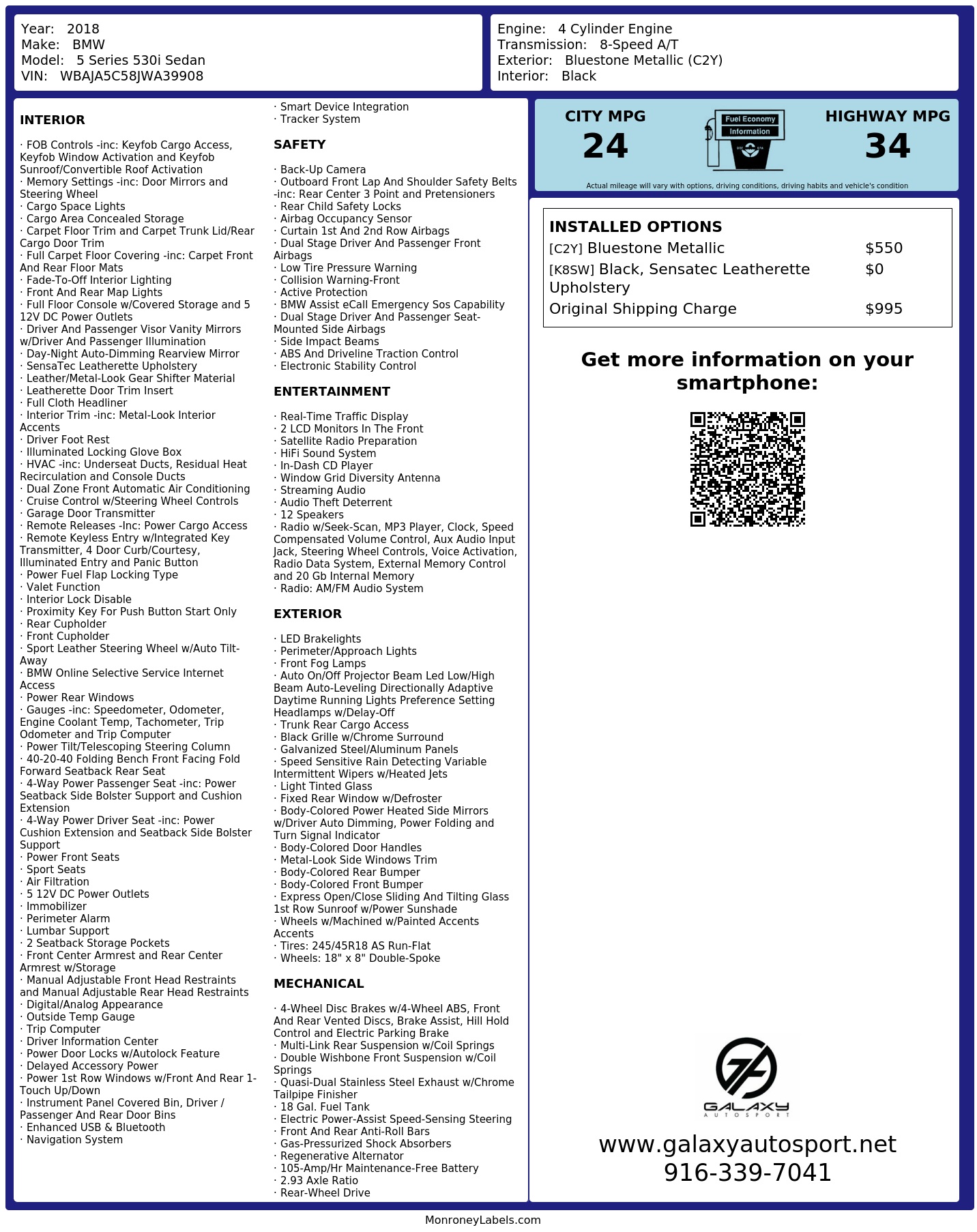 Monroney Label