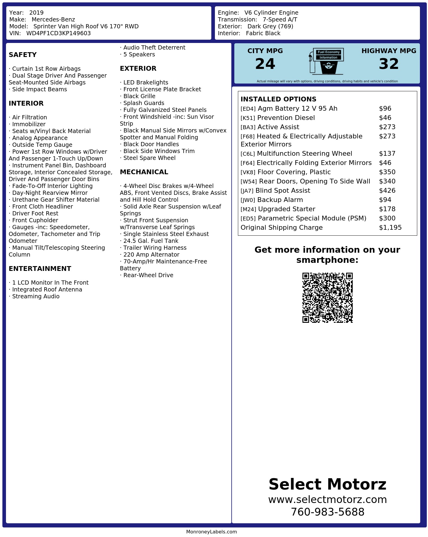 Monroney Label