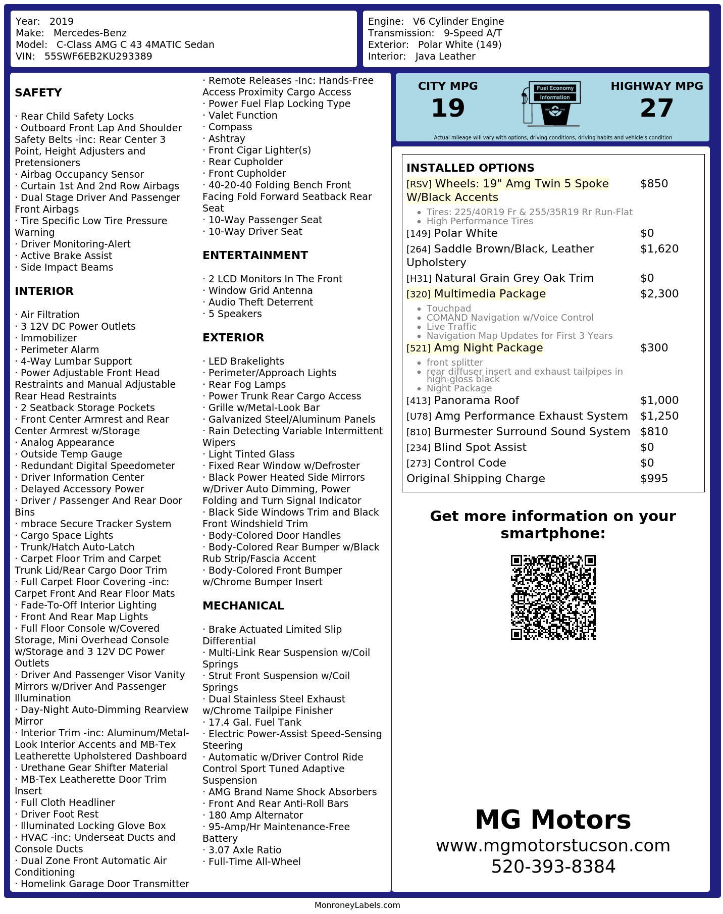 Monroney Label