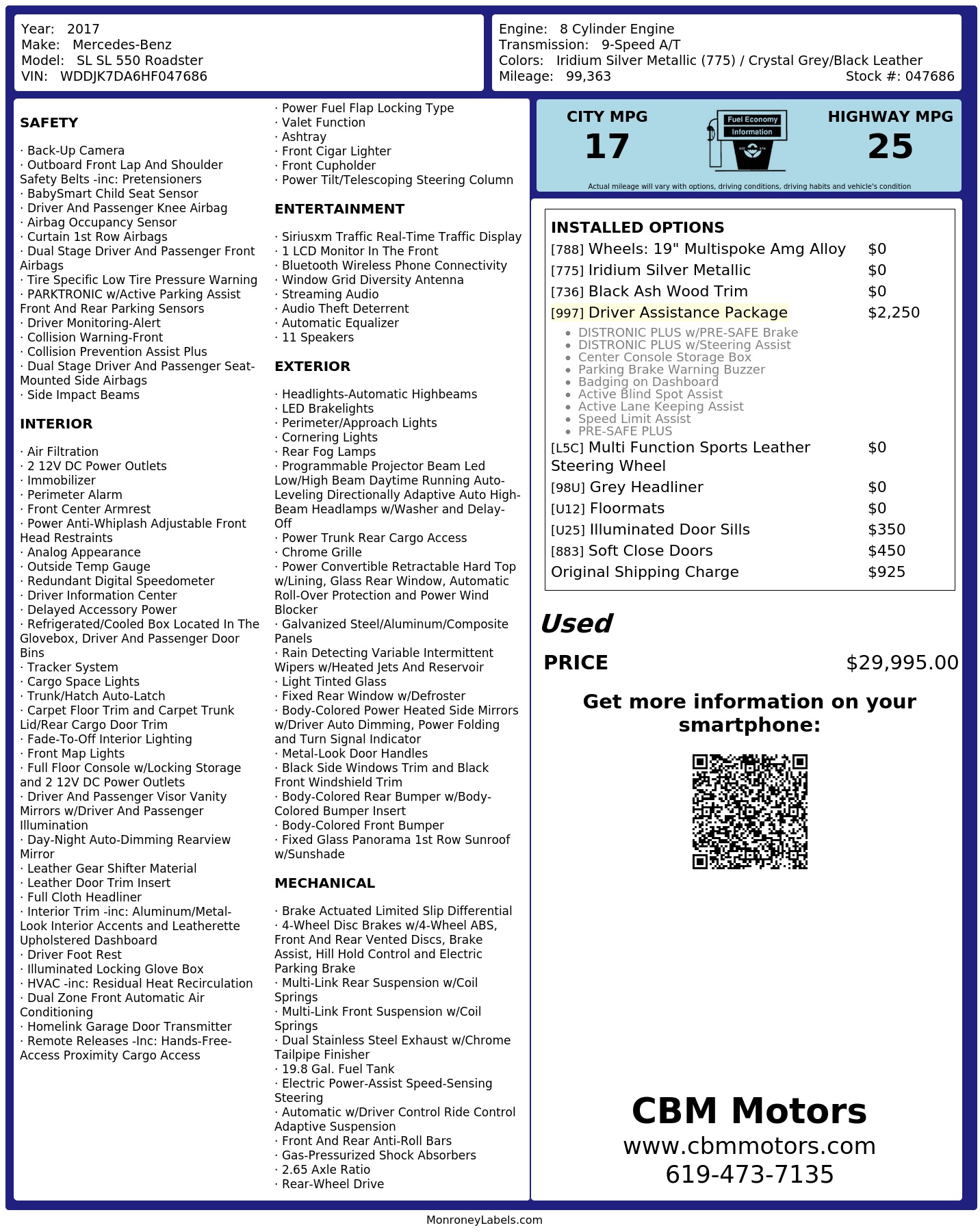 Monroney Label
