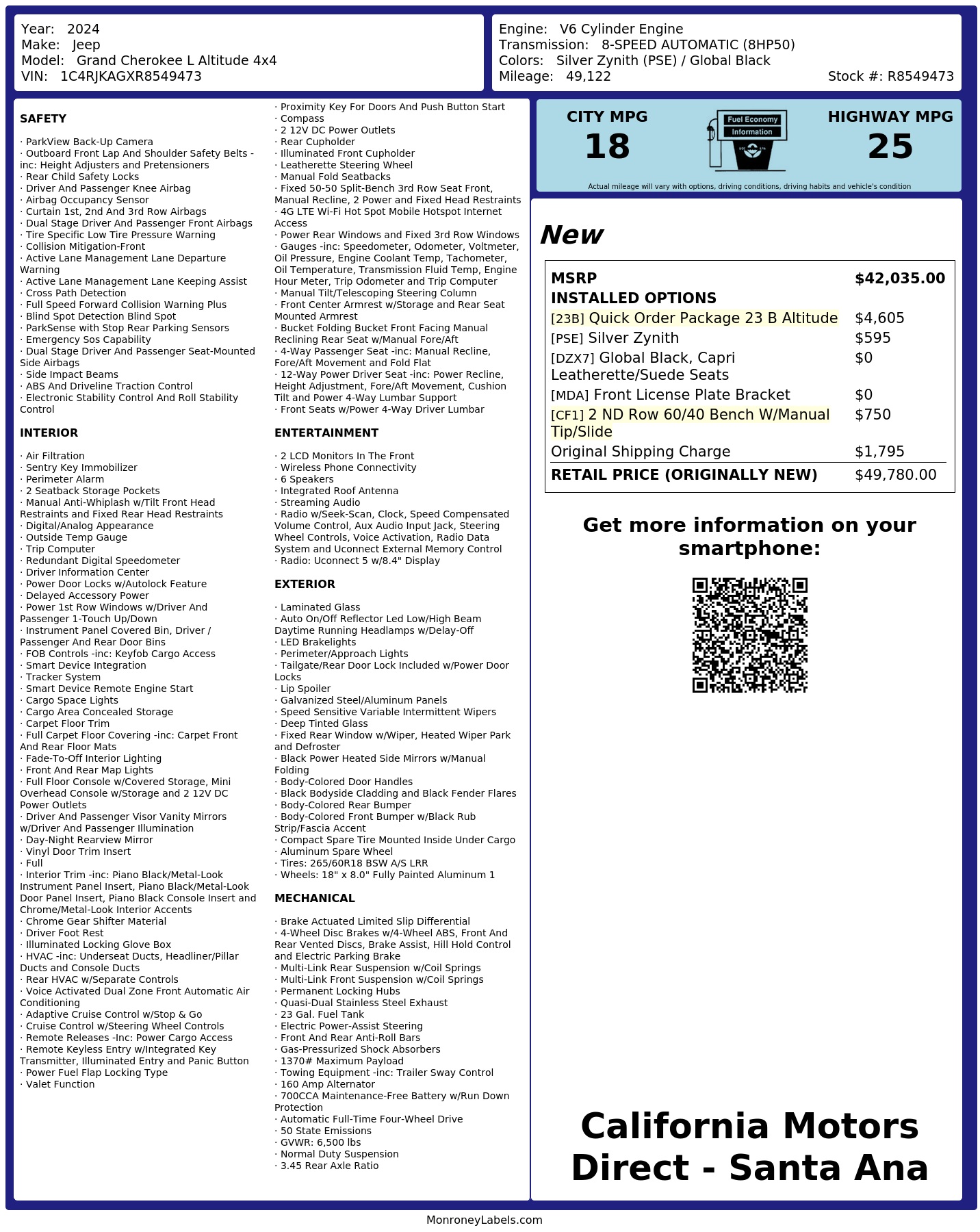 Monroney Label