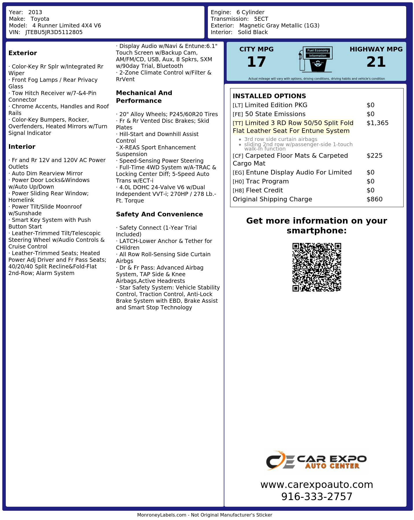 Monroney Label