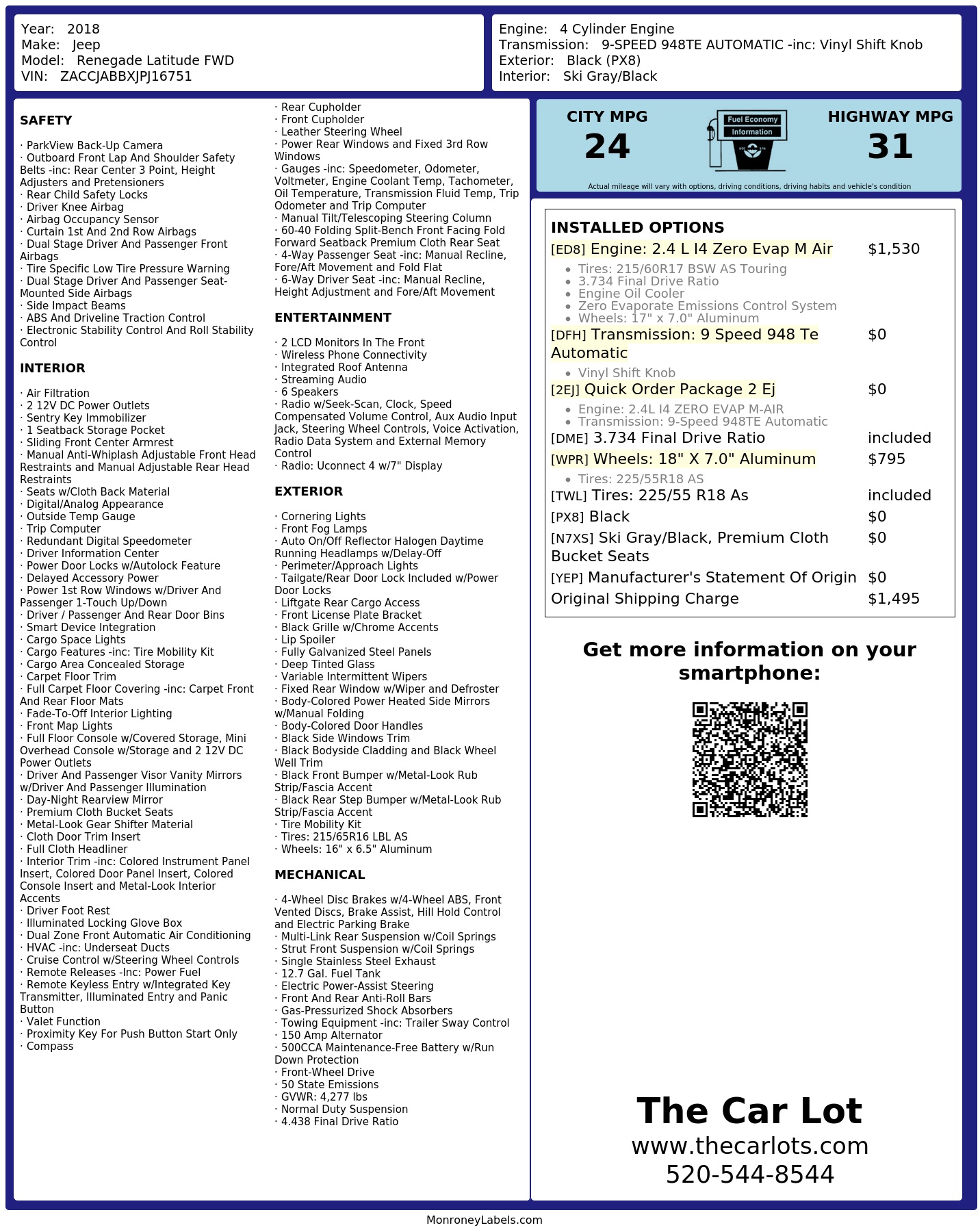 Monroney Label