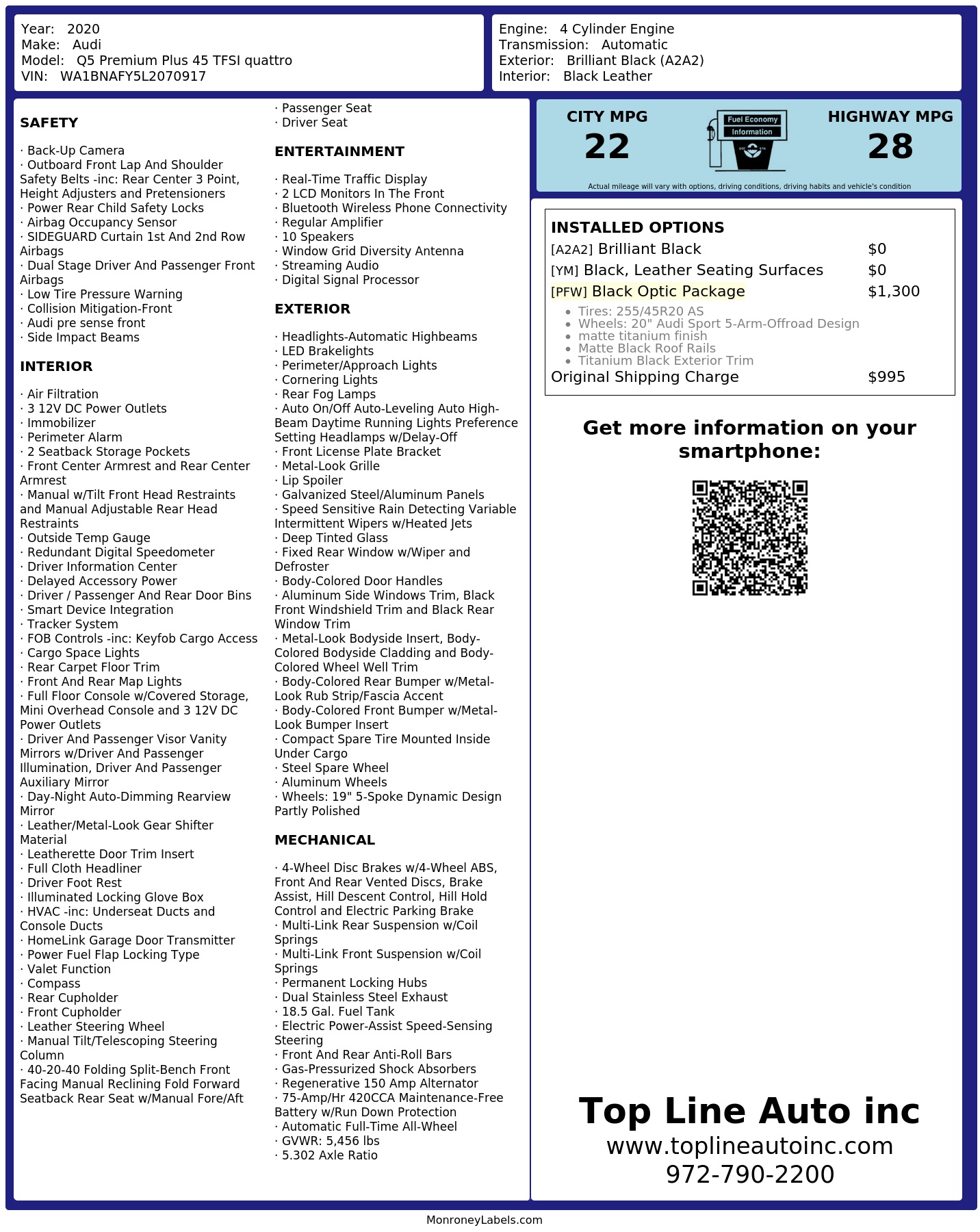 Monroney Label