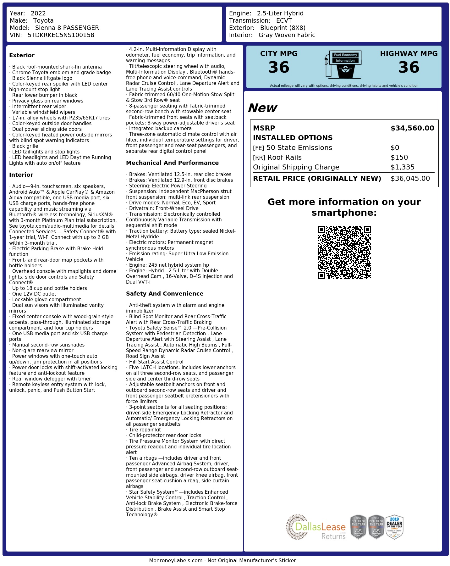 Monroney Label