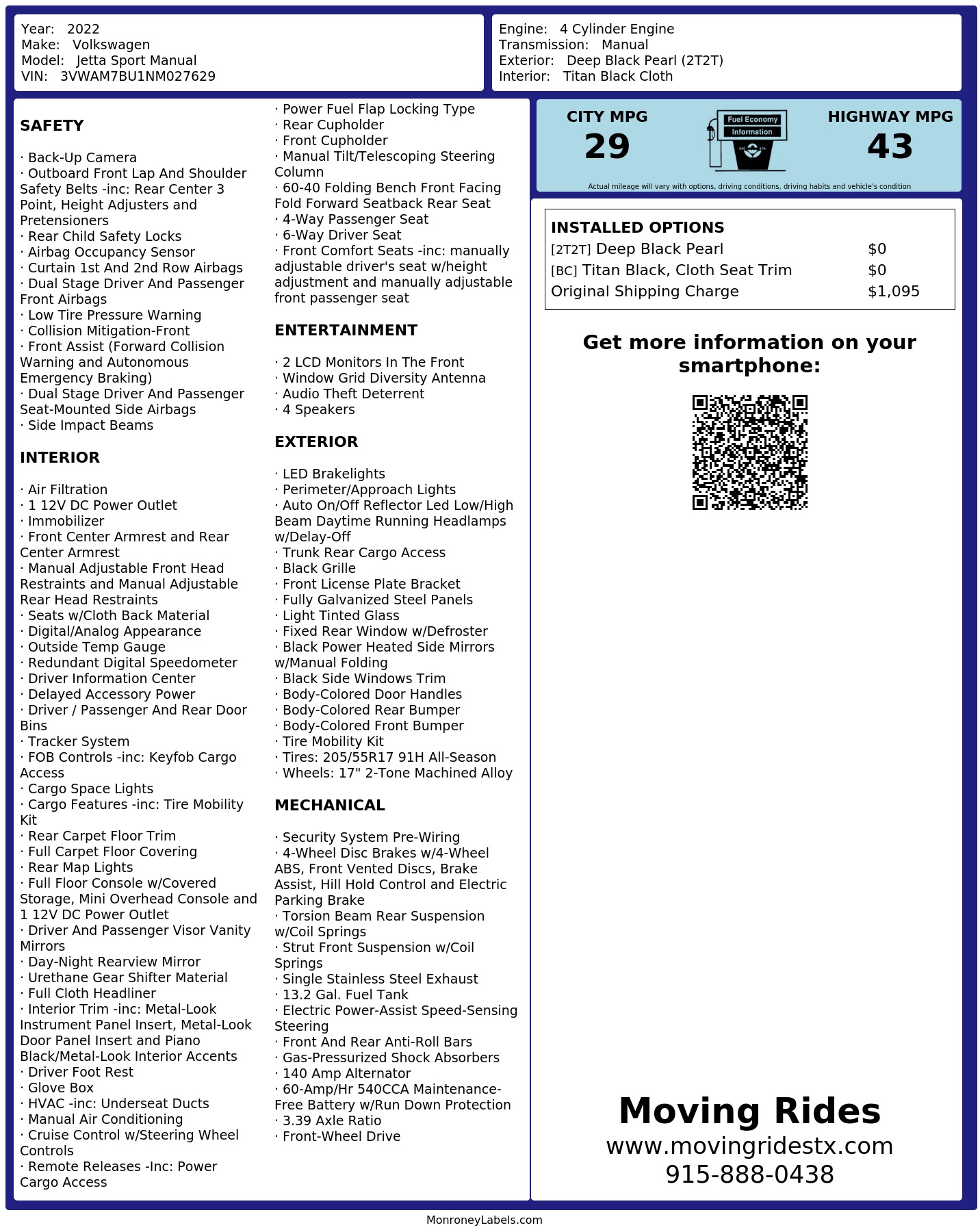 Monroney Label