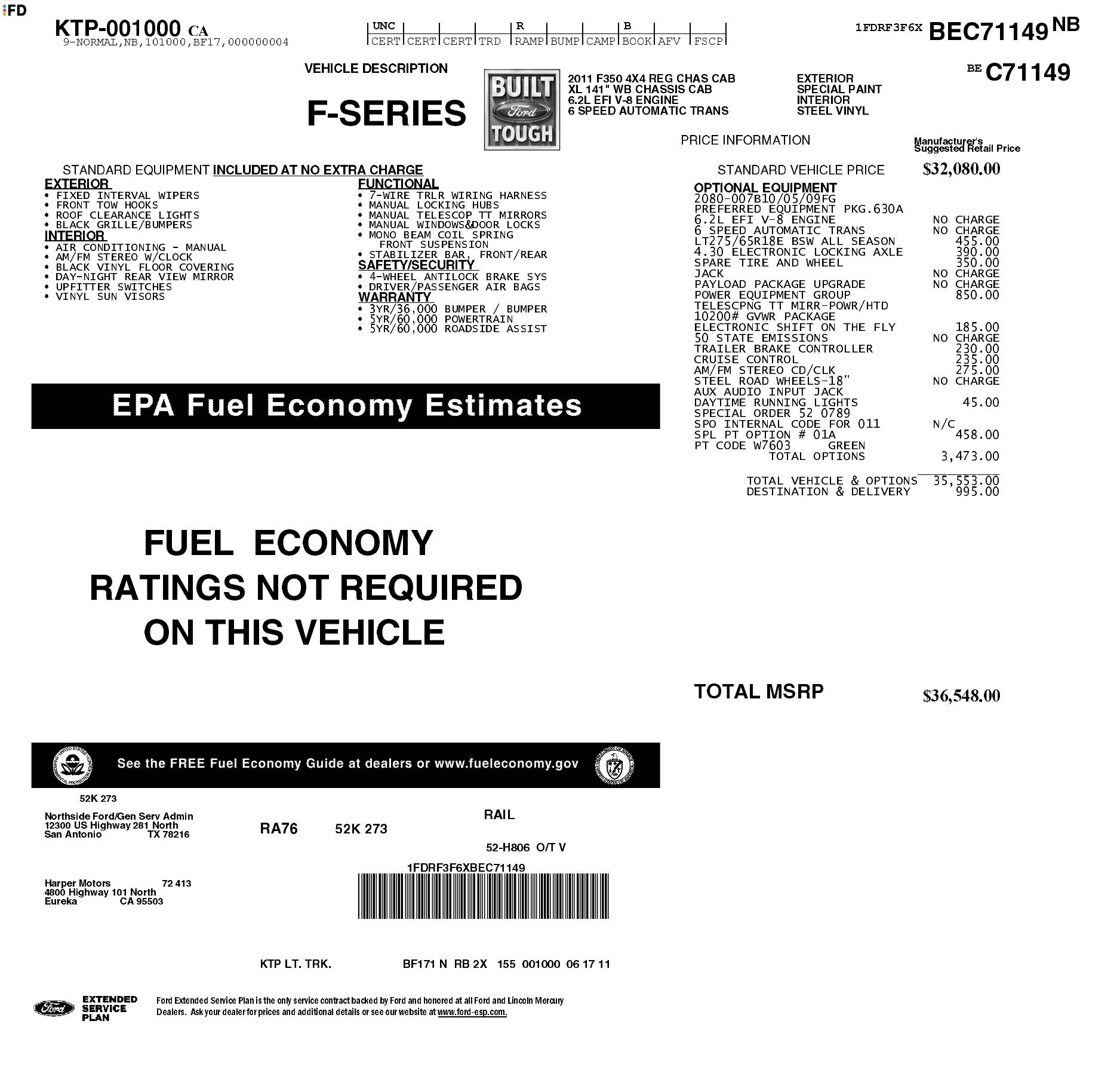 Monroney Label