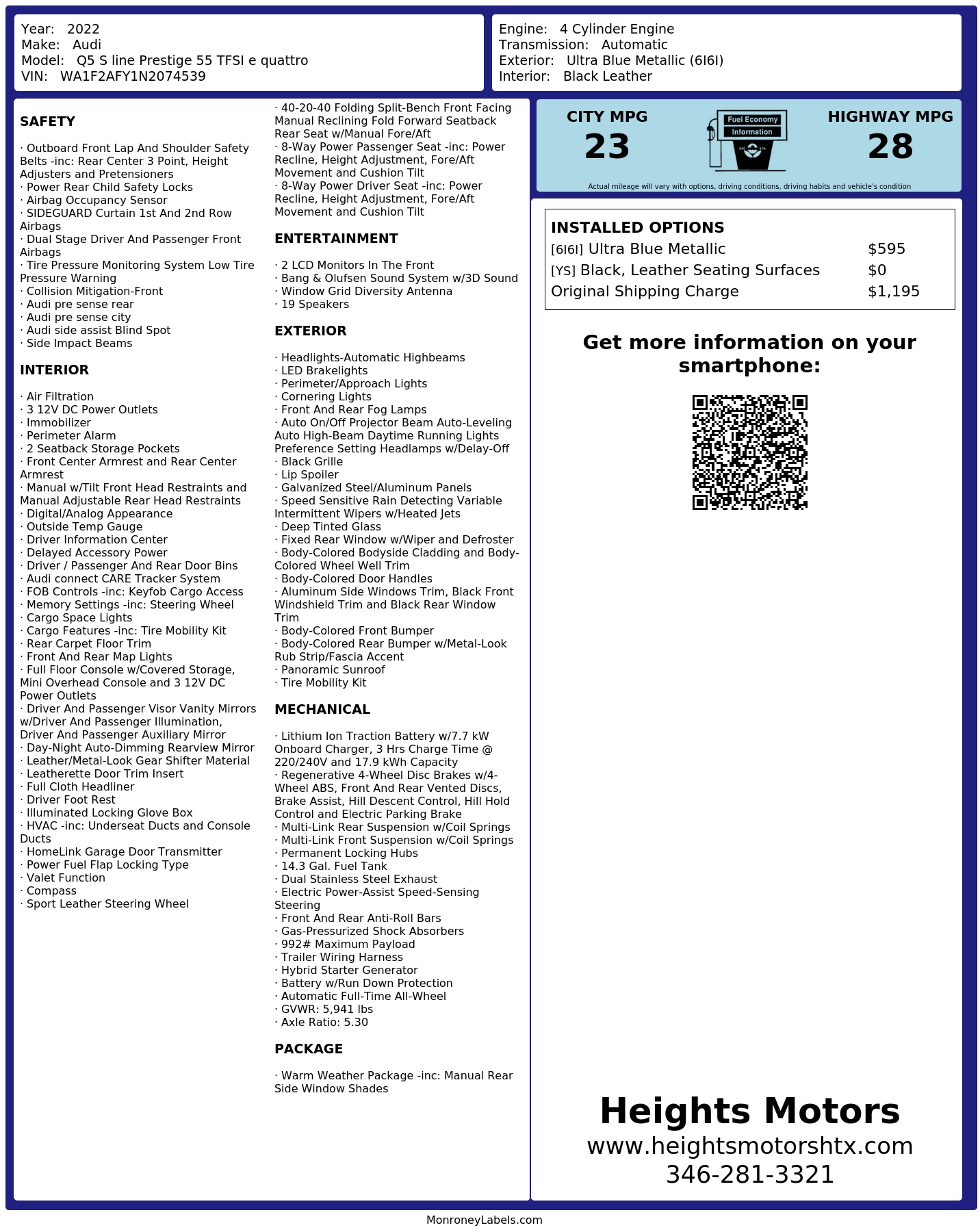 Monroney Label
